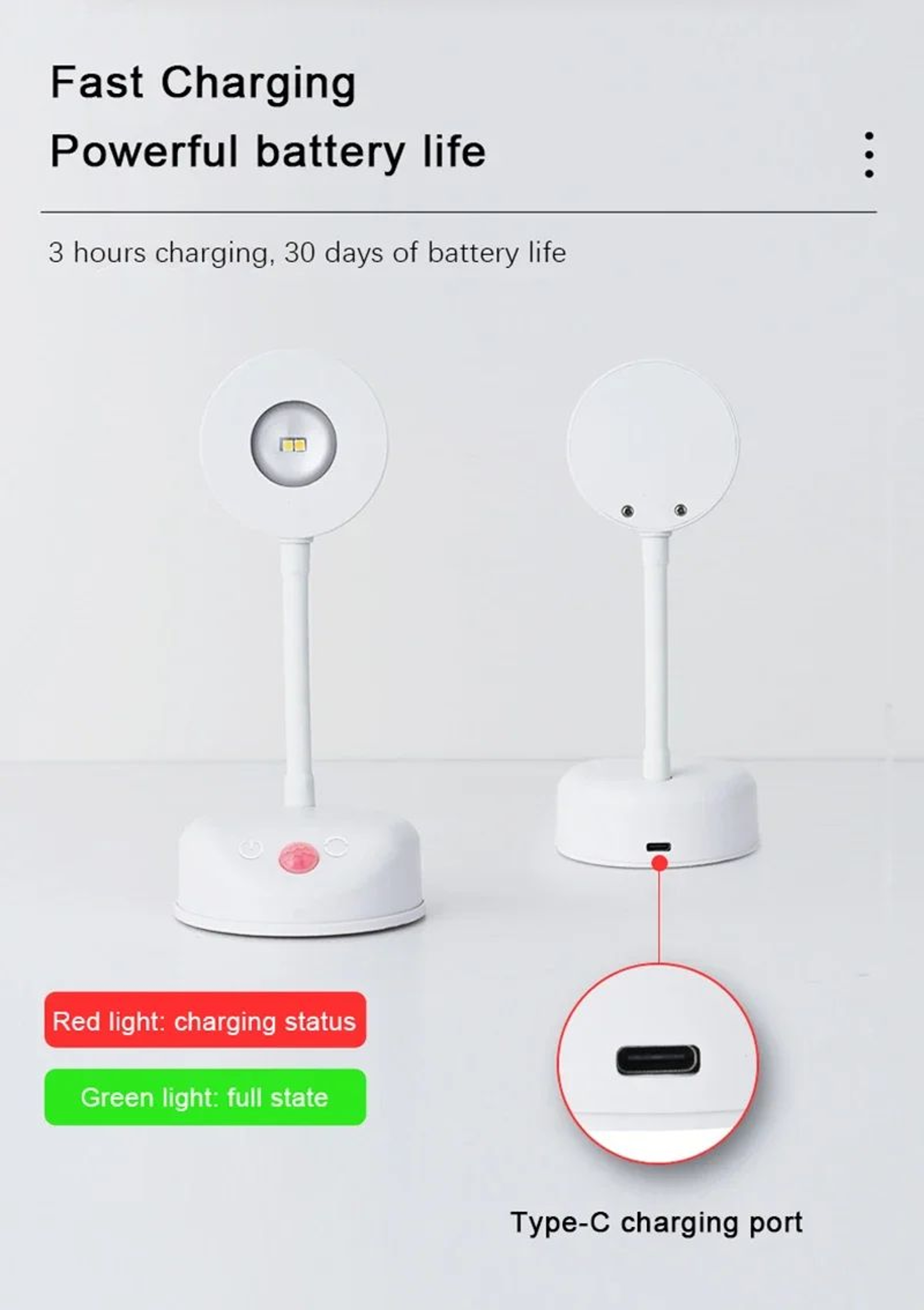 USB Rechargeable Wall Lamp  Dimmable Motion Sensor Night Light With 3 Light Colors For Bedroom Beds 8