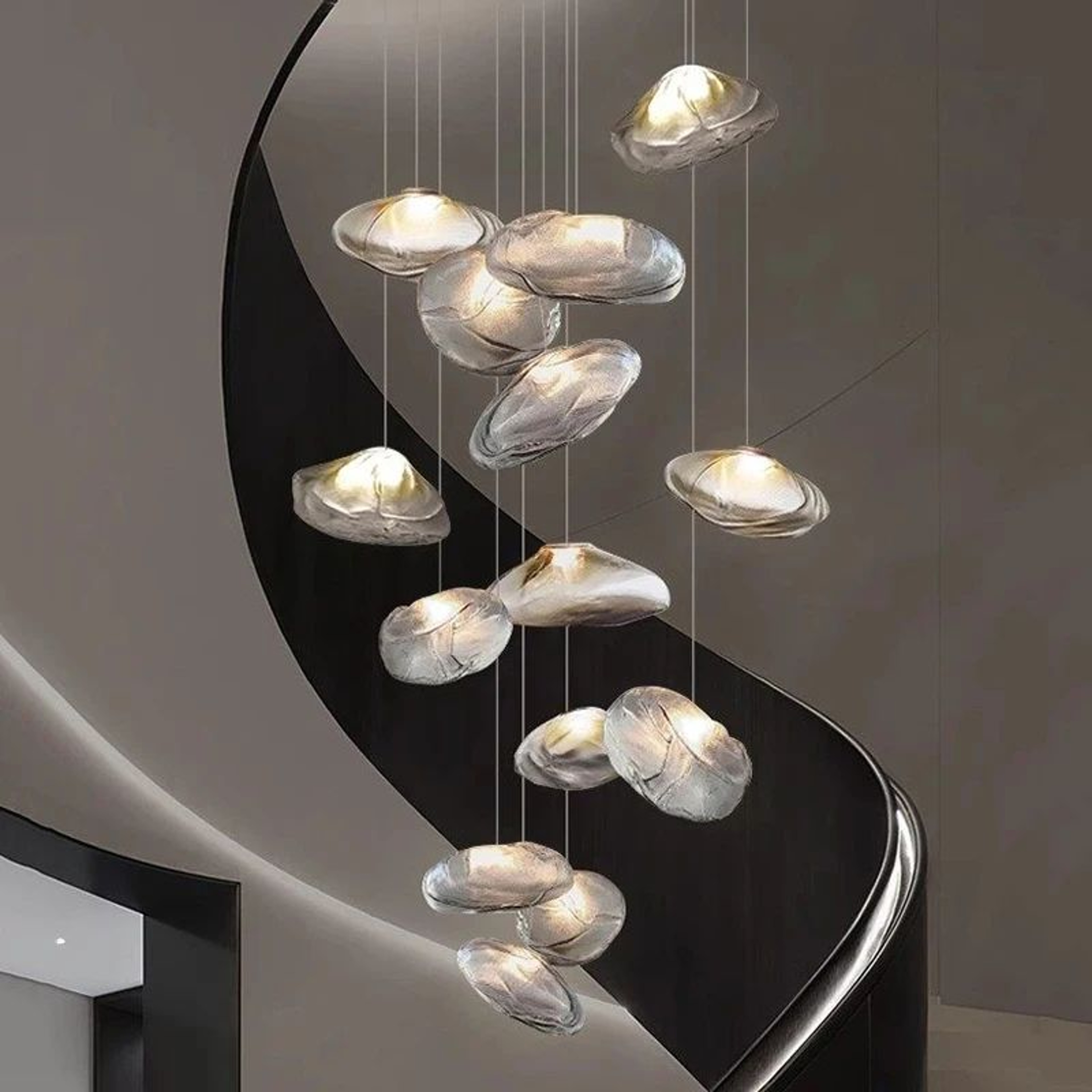 Modern Glass LED Pendant Chandelier  Adjustable Hanging Ceiling Lamp For Dining Room Living Room An 1