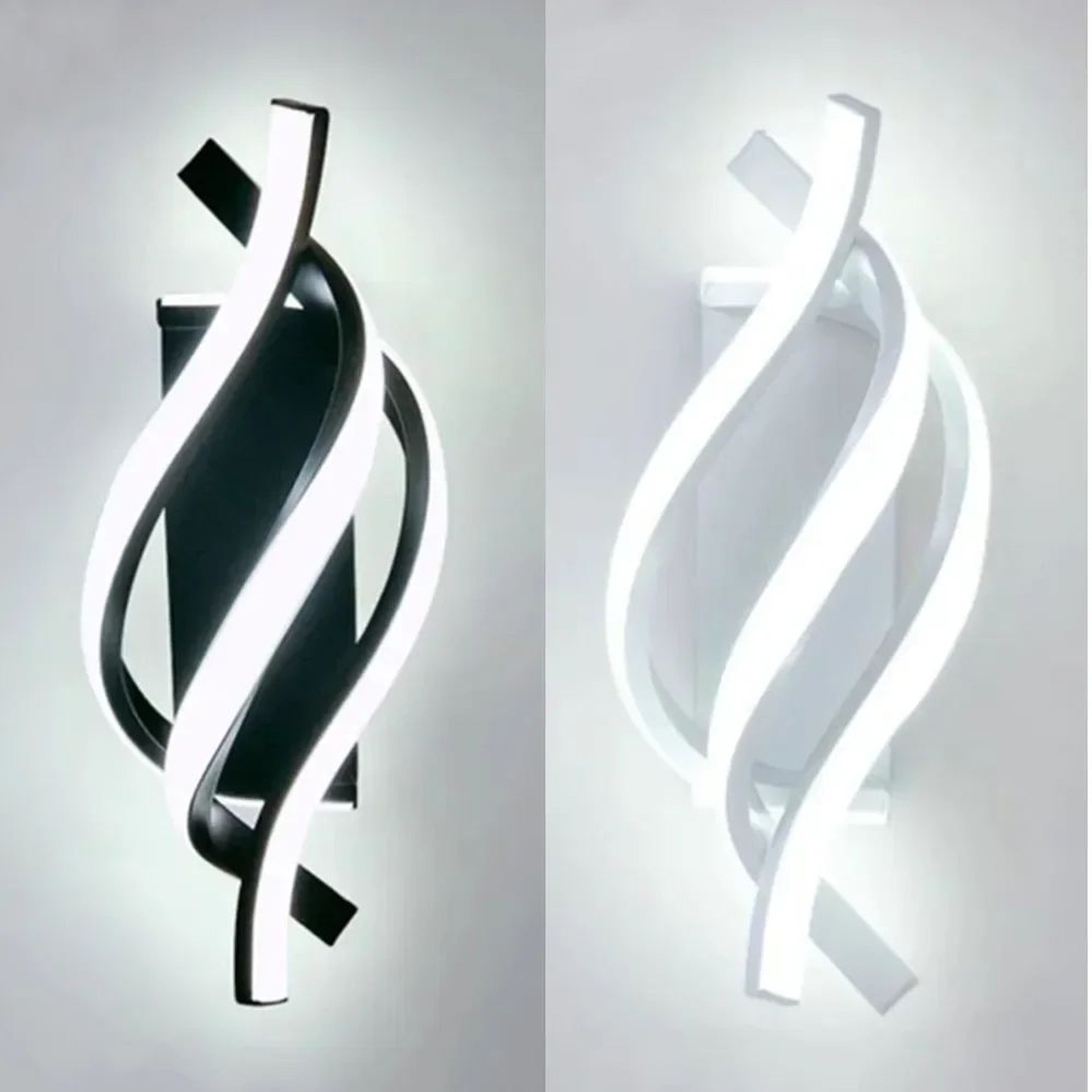 Modern LED Wall Lamp  Three Curved Line Accent Light In Black Or White For Living Room Bedroom Head 0