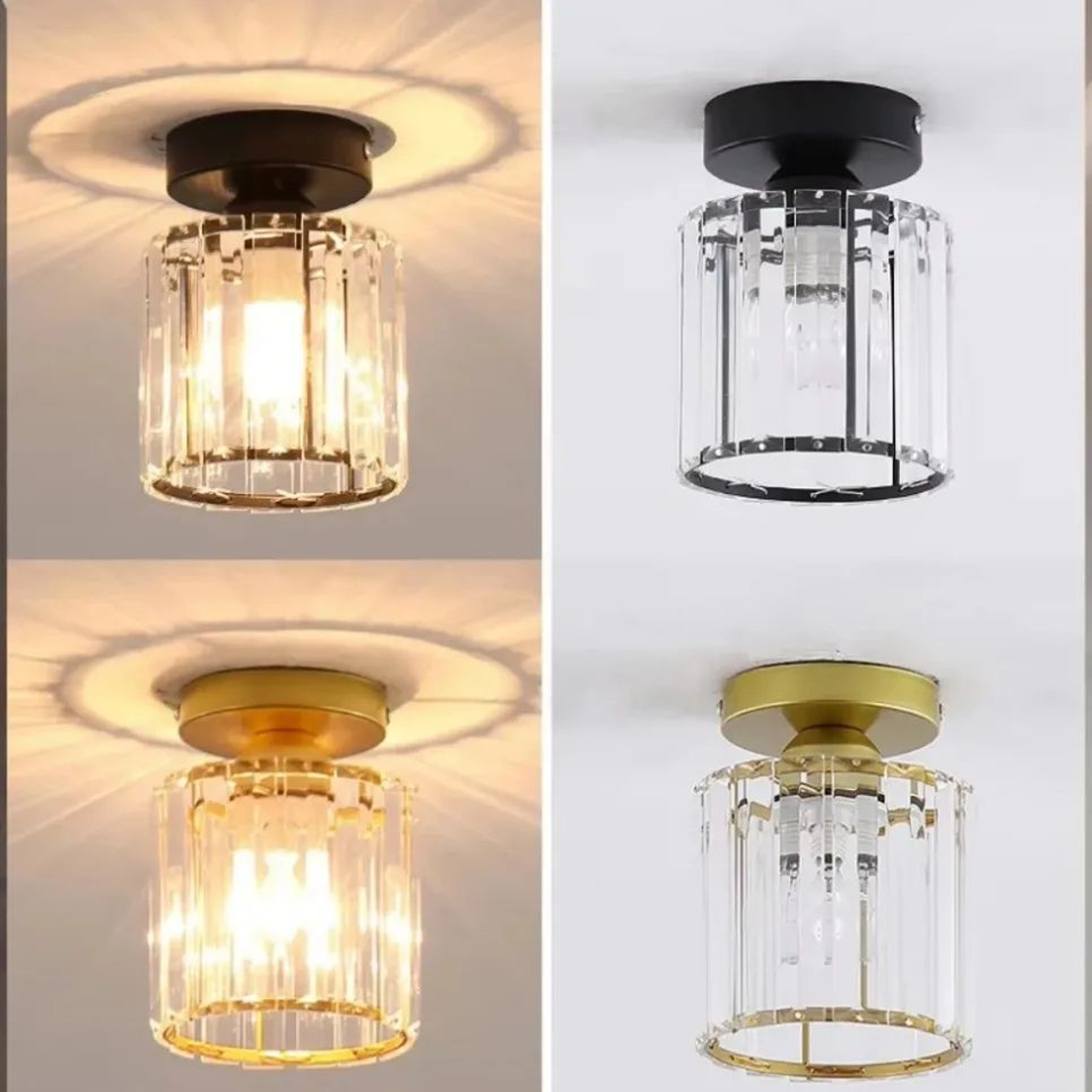 Nordic Acrylic Ceiling Light  E27 Lamp Fixture In Black Or Gold For Living Room Bedroom Hallway And 5