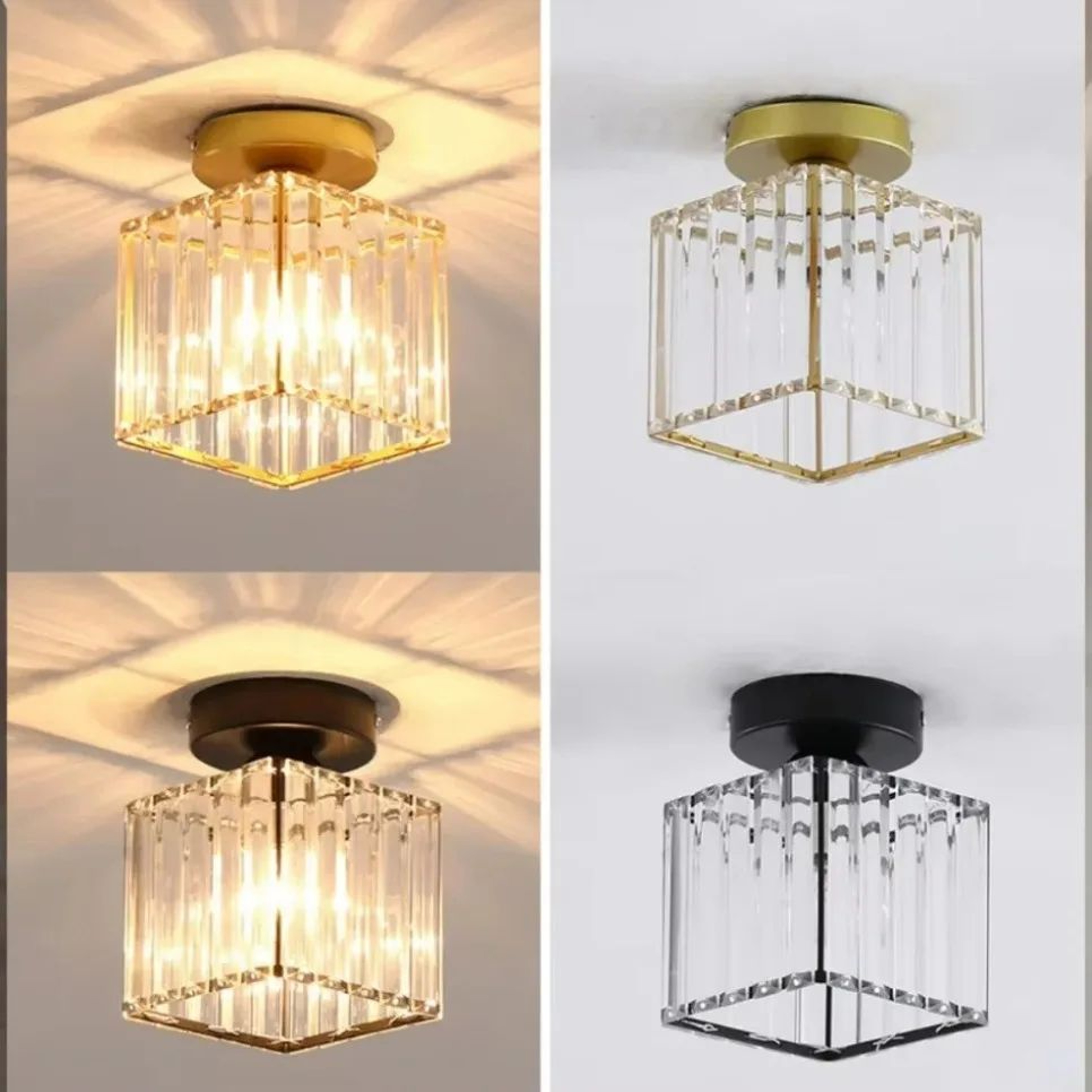 Nordic Acrylic Ceiling Light  E27 Lamp Fixture In Black Or Gold For Living Room Bedroom Hallway And 4