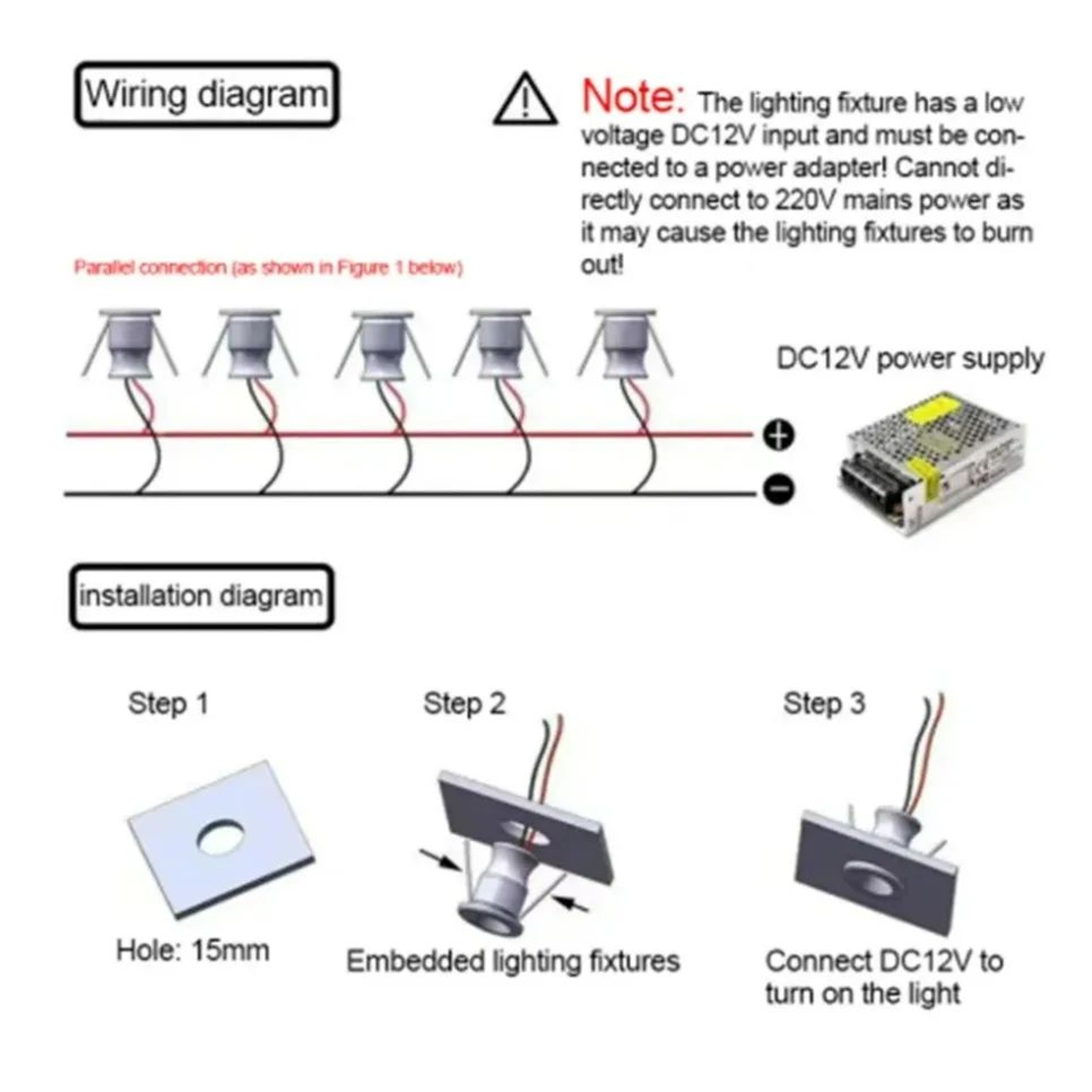 1W Mini LED Spotlight  DC 12V Recessed Downlight For 059 In Cutout For Ceiling Cabinet Showcase  Di 5