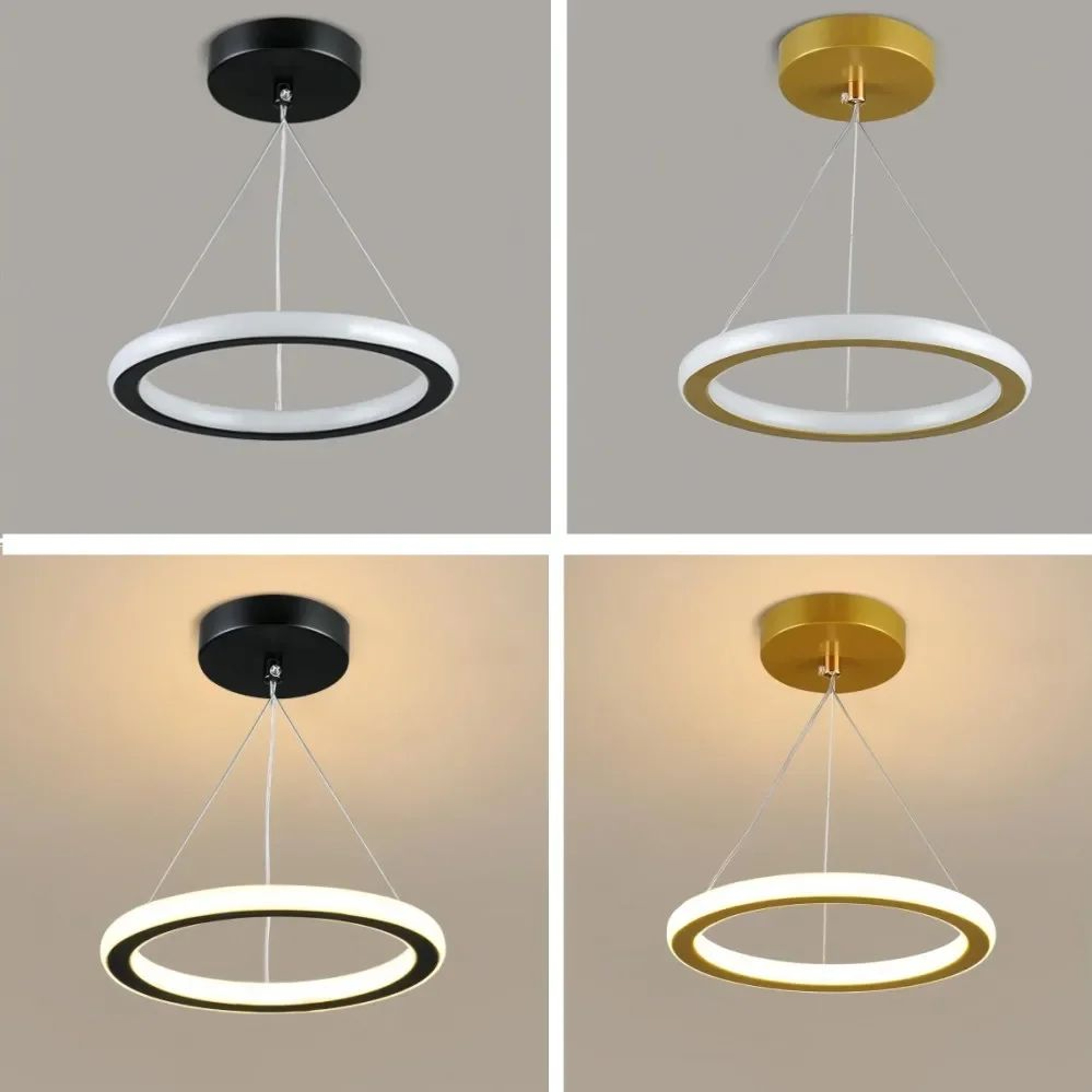 Modern LED Pendant Lamp  3 Color Hanging Ceiling Lamp In Gold Or Black For Bedroom Dining Room Aisl