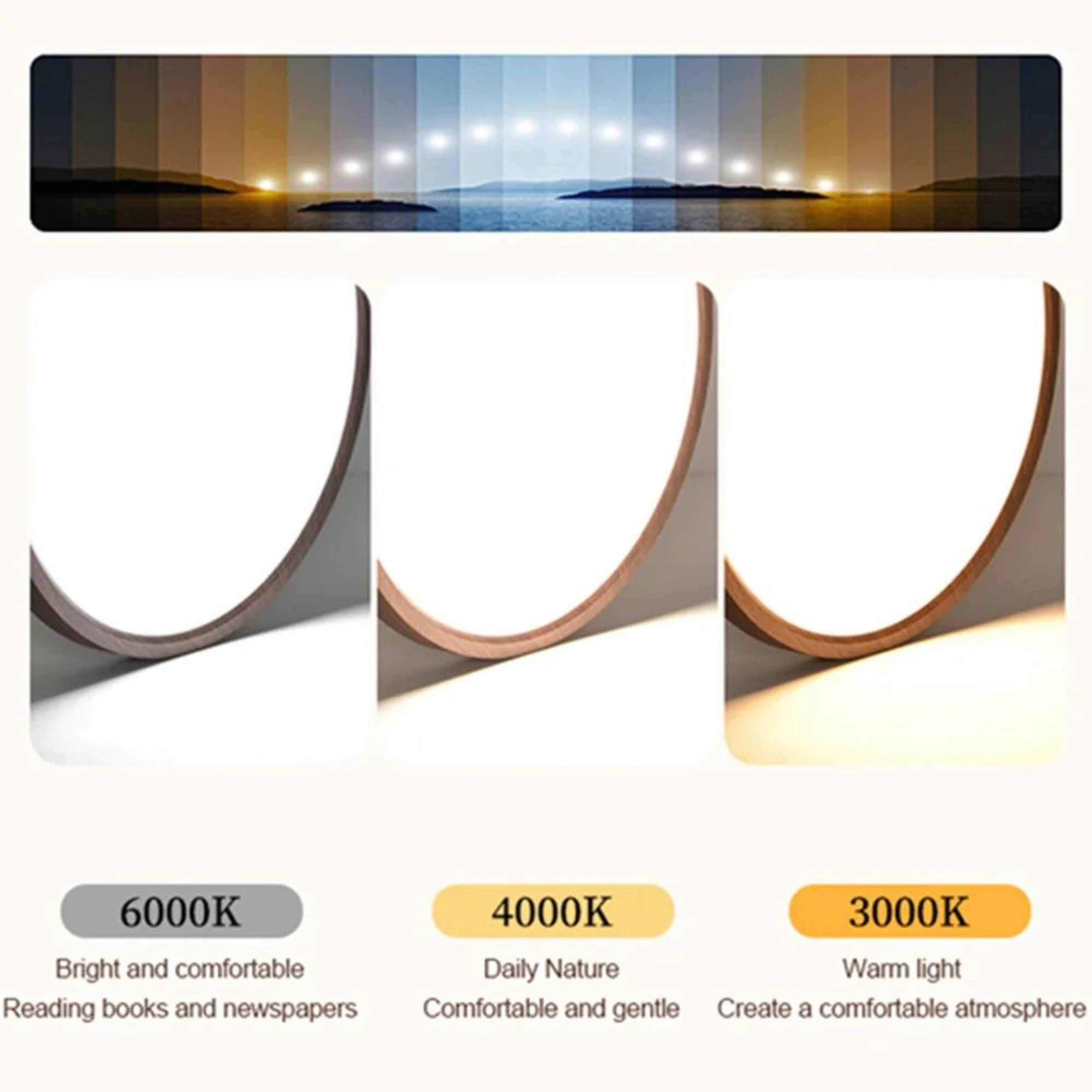 Walnut Wood Grain LED Ceiling Light  Ultra Thin Round Acrylic Lamp For Living Room Bedroom Modern I 4