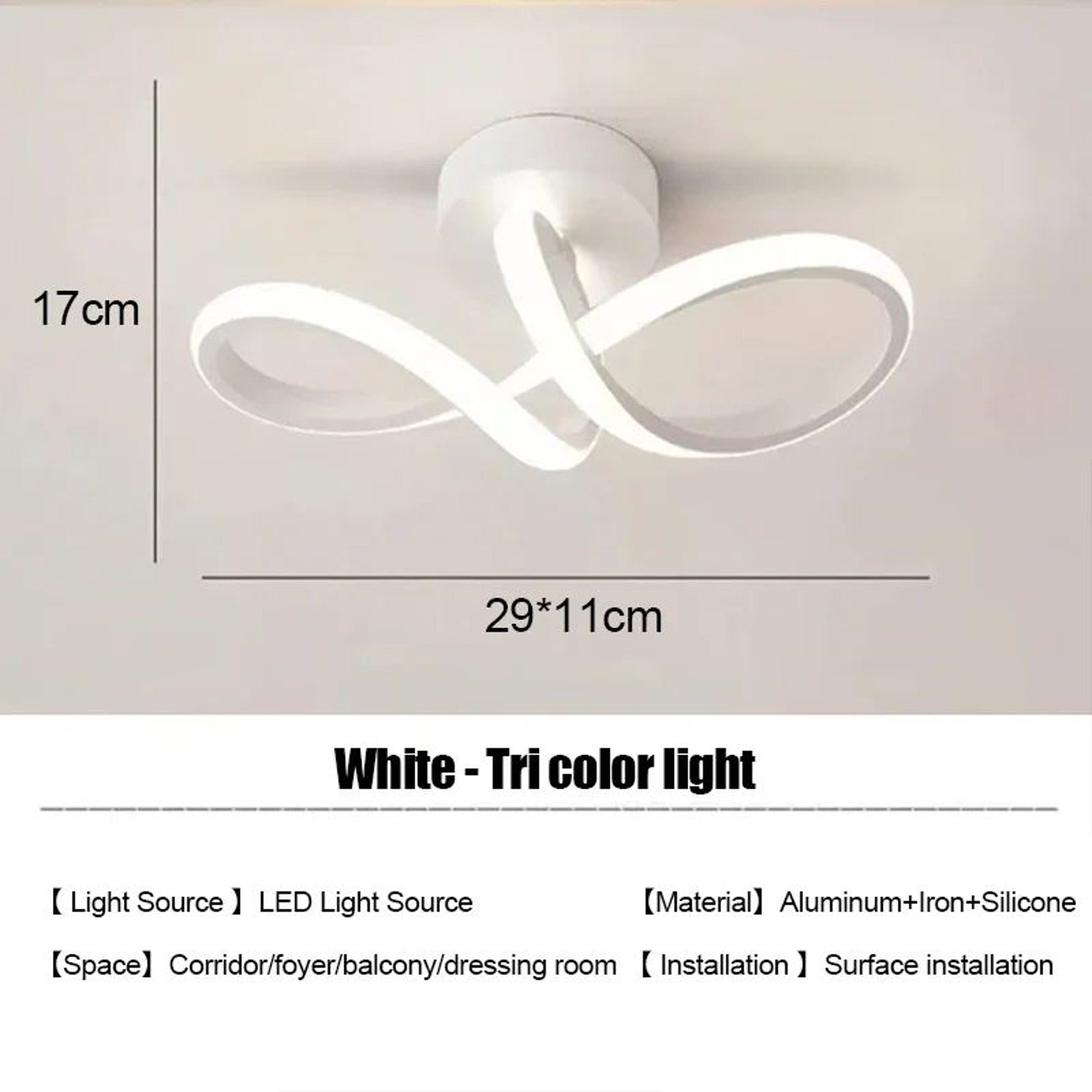 Modern 18W LED Lamp  Baked Enamel Light In Black White Or Gold With Warm Cool Or Tricolor For Bedro 7