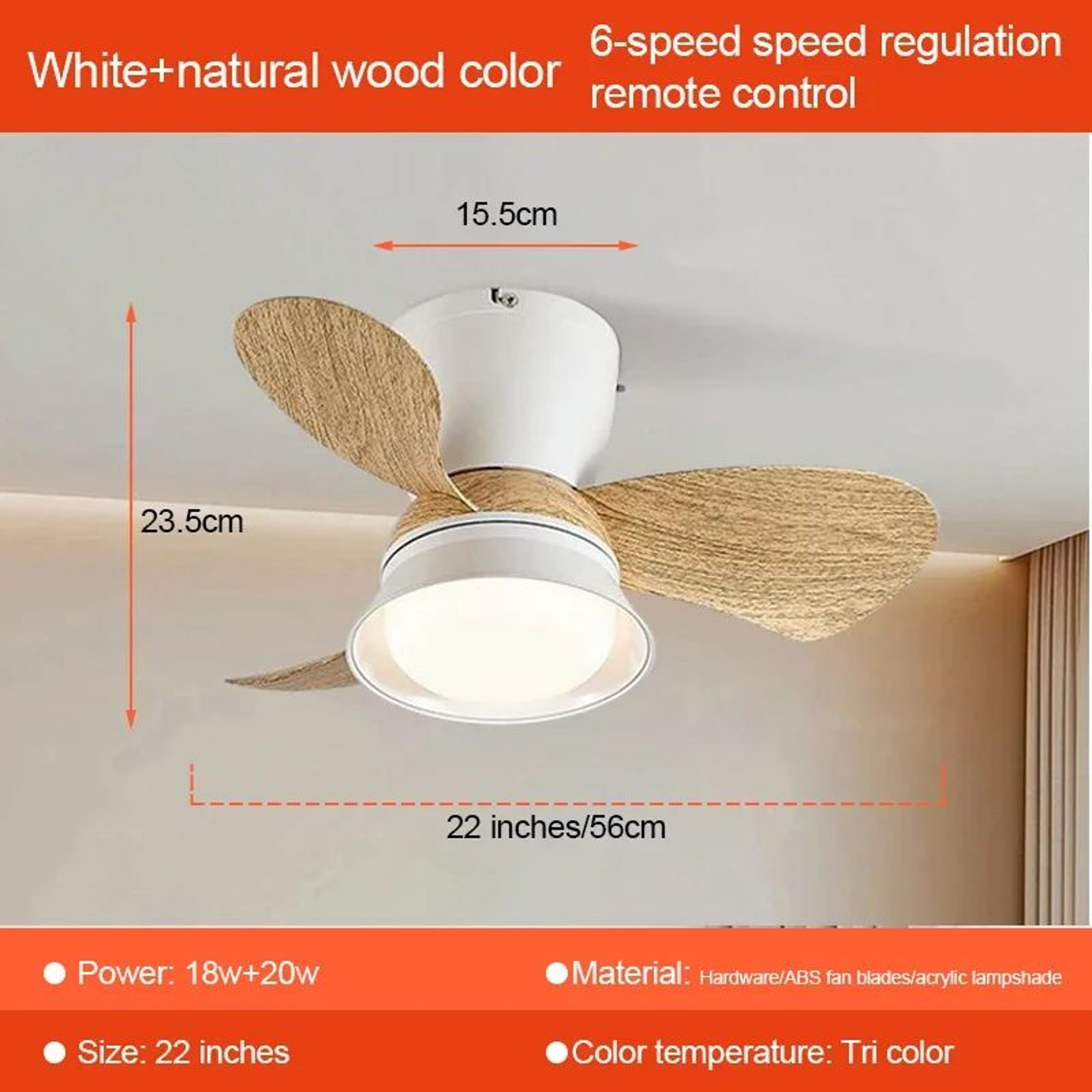 Ceiling Fan With LED Lights  Remote Control 3 Speed Reversible Fan With Dimmable Lighting For Bedro 9
