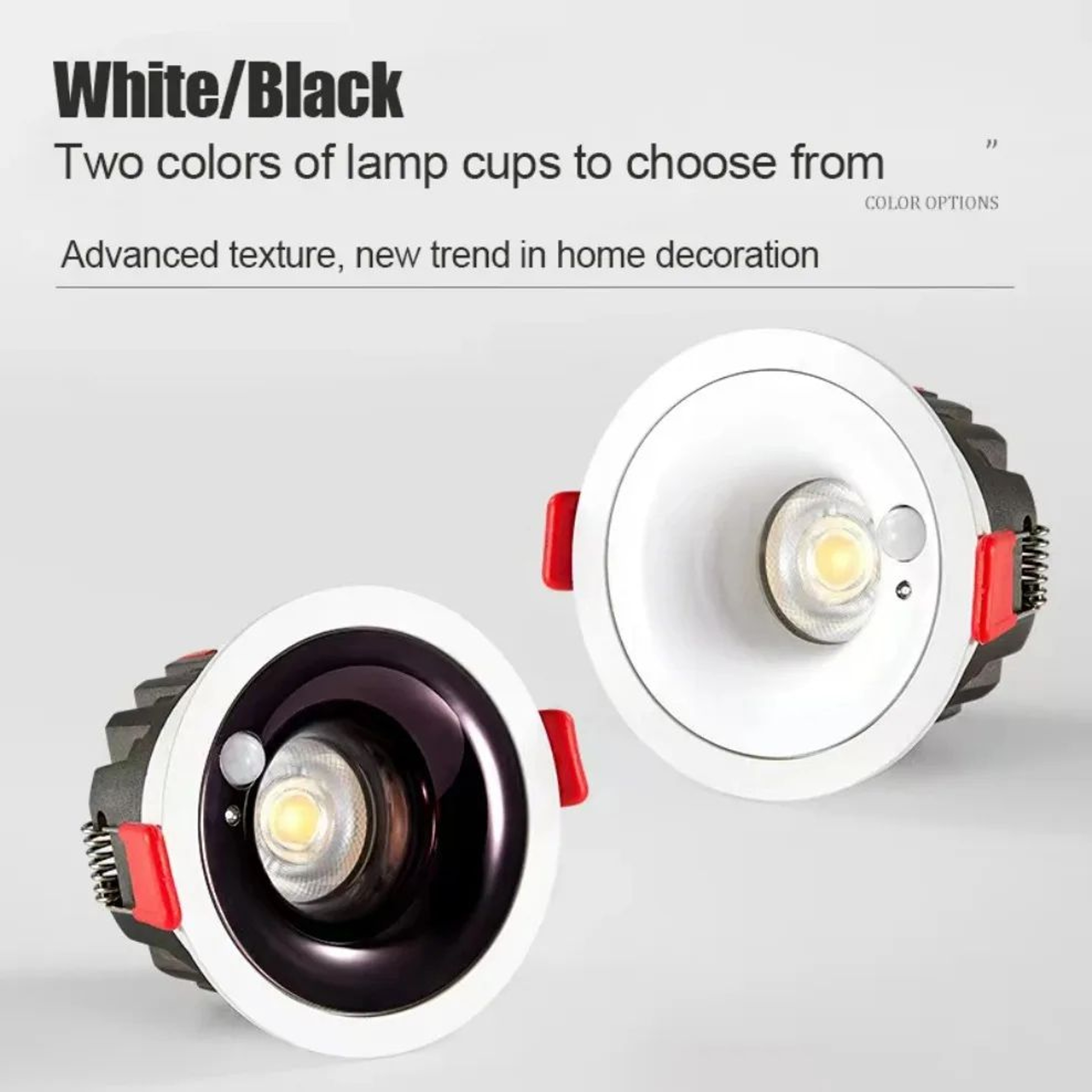 Recessed PIR Motion Sensor Spotlight  7W Or 10W LED Downlight In Black Or White For Entrance Aisle  1