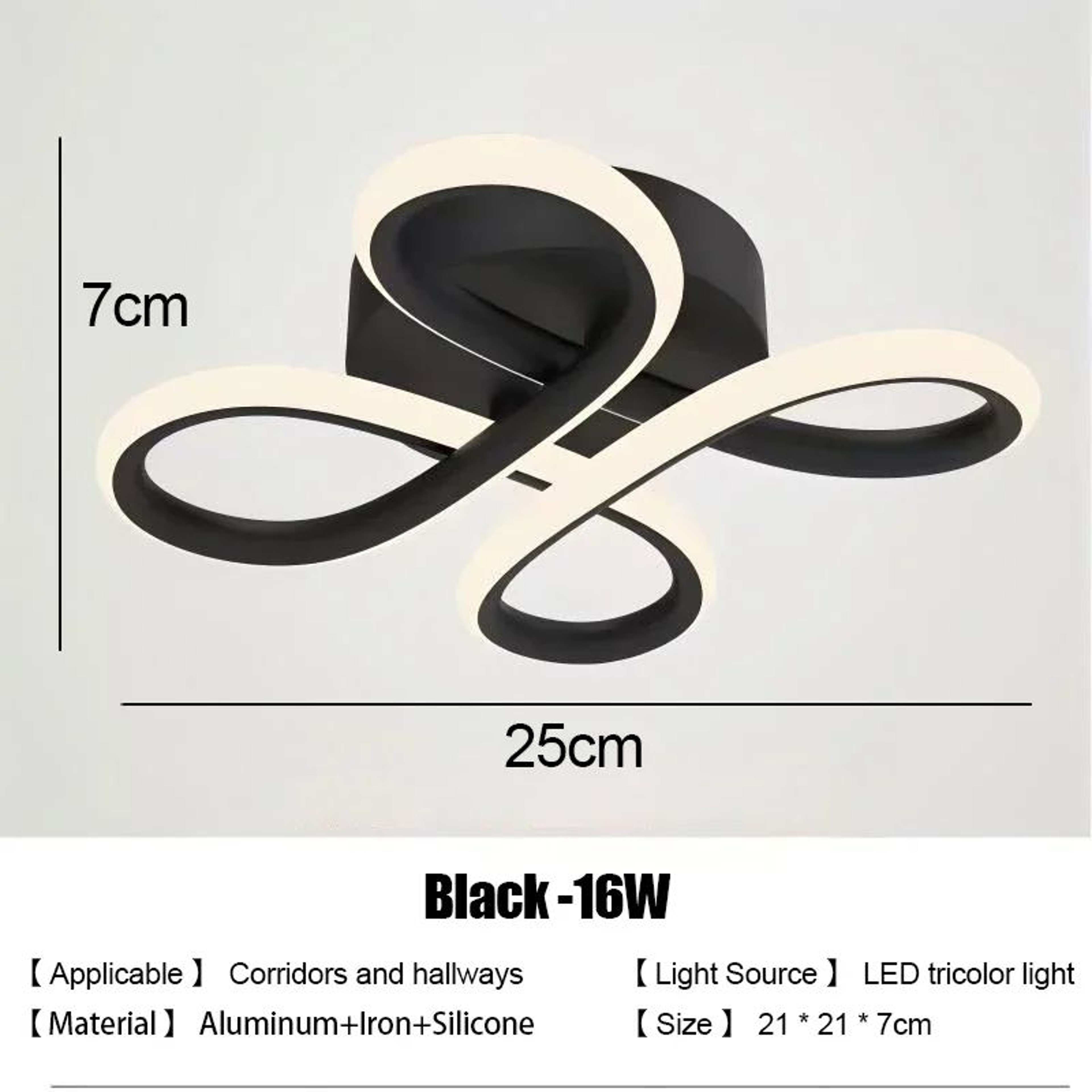 Modern LED Ceiling Light  18W 3 Color Surface Mounted Lamp In Black Or White For Bedroom Living Roo 6