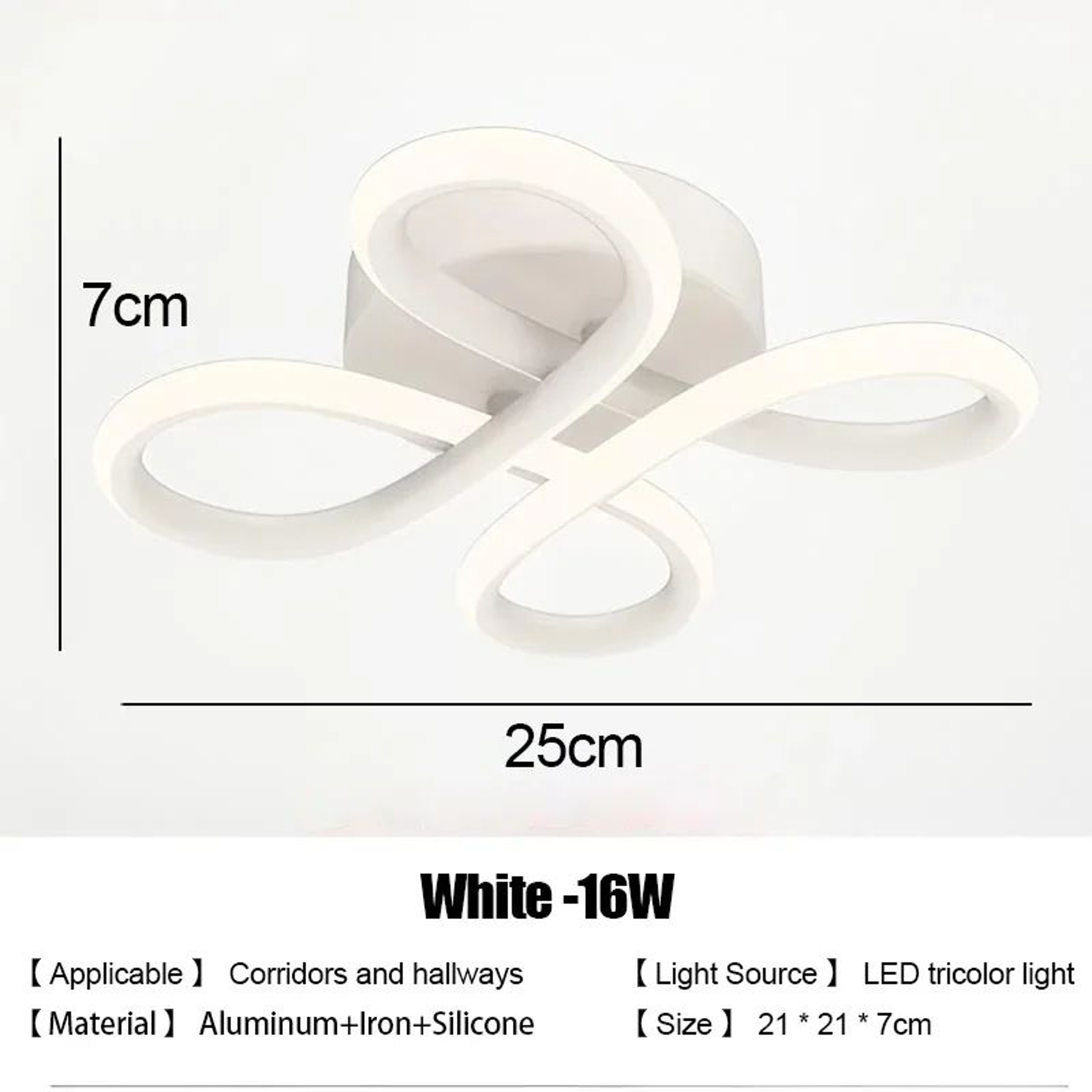 Modern LED Ceiling Light  18W 3 Color Surface Mounted Lamp In Black Or White For Bedroom Living Roo 7