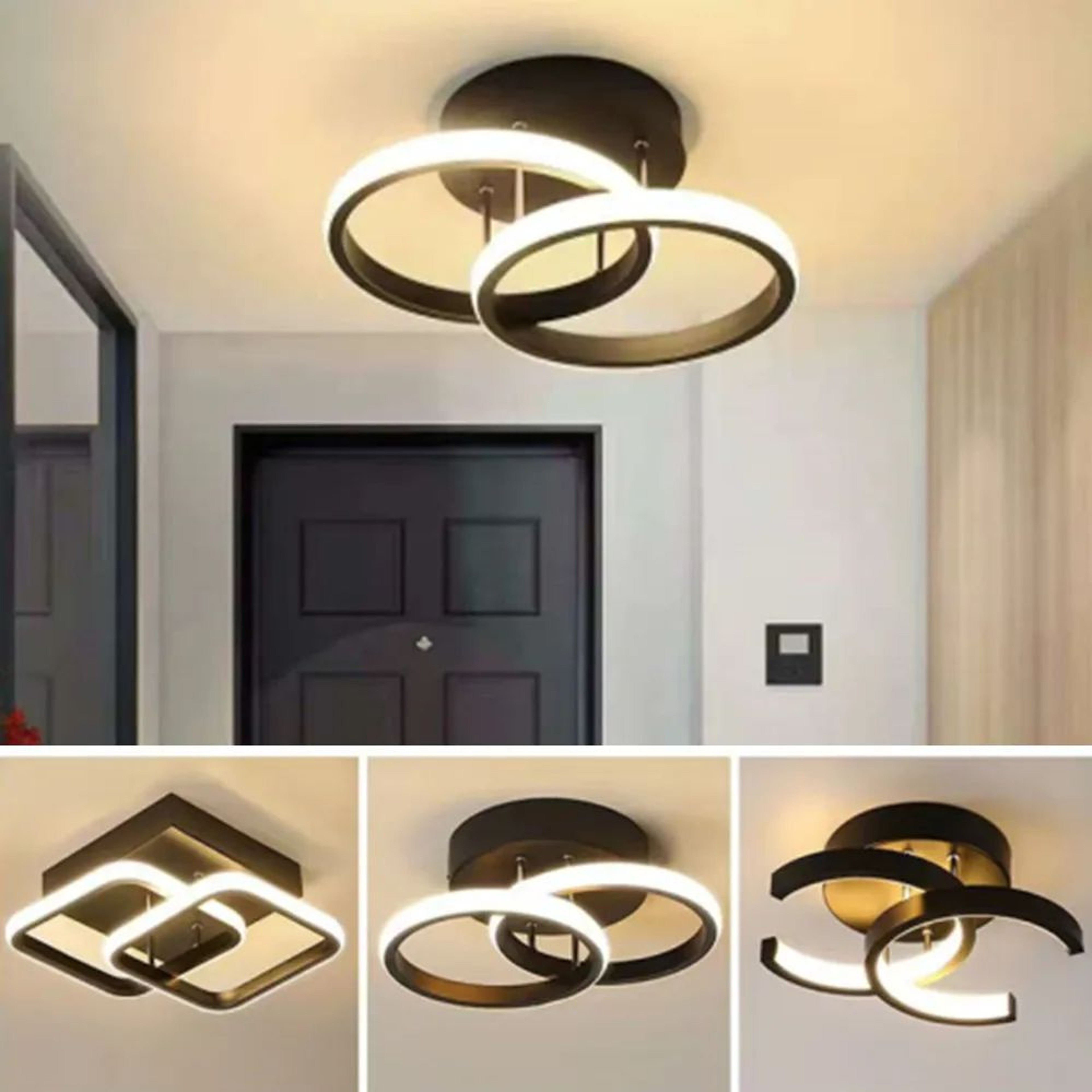 25W LED Ceiling Light  Modern Minimalist 3 Color Surface Mounted Lamp In Black Or White For Bedroom 0
