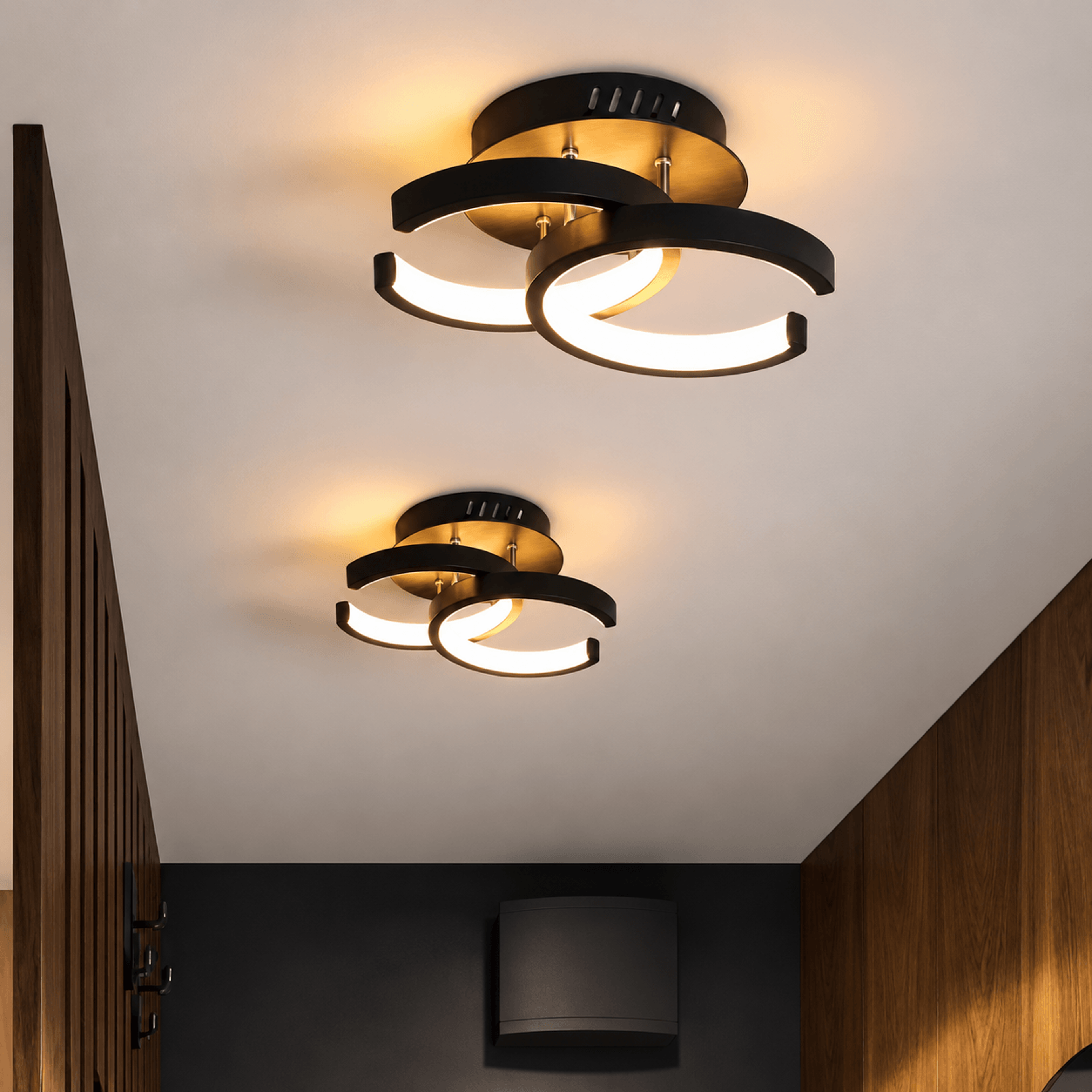 Modern Square LED Ceiling Light  25W 3 Color Lamp In Black Or White For Hallway Kitchen Bedroom  Co 0