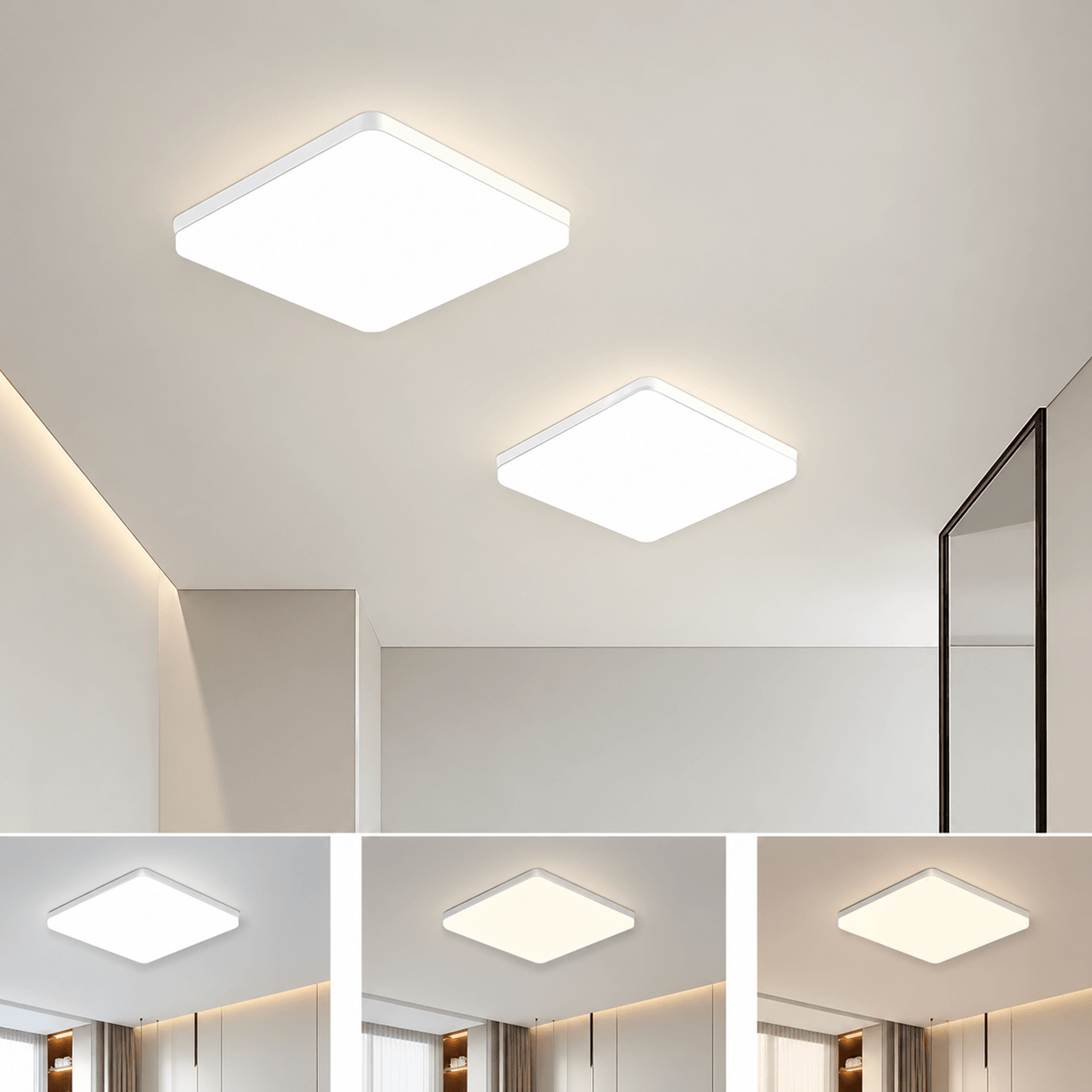 Square LED Ceiling Light  Neutral White 18 W To 48W Lamp For Bedroom Kitchen Living Room And Indoor 0