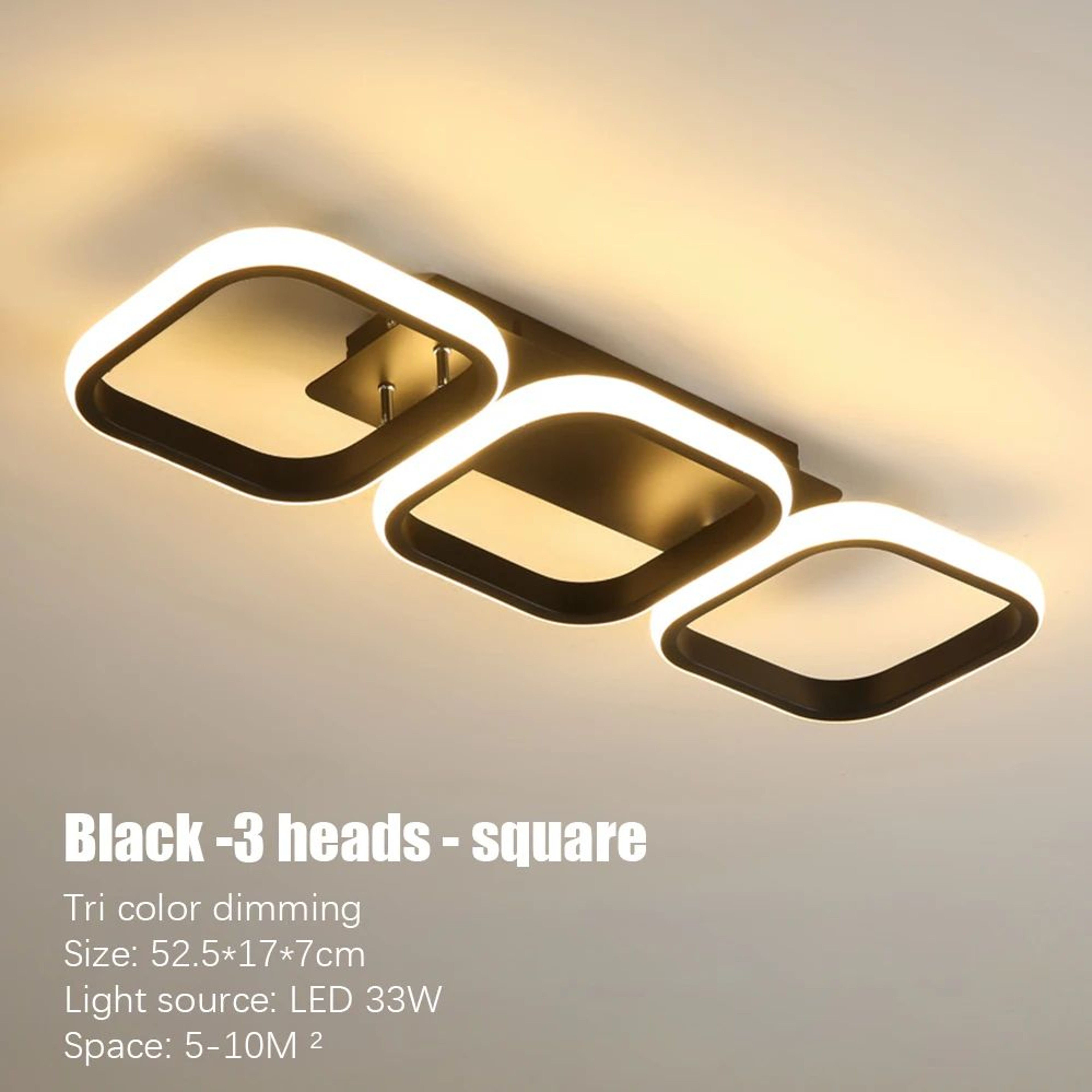 LED Ring Ceiling Light  3 Color Round Or Square Lamp In Black White Or Gold For Hallway Bedroom  Li 6