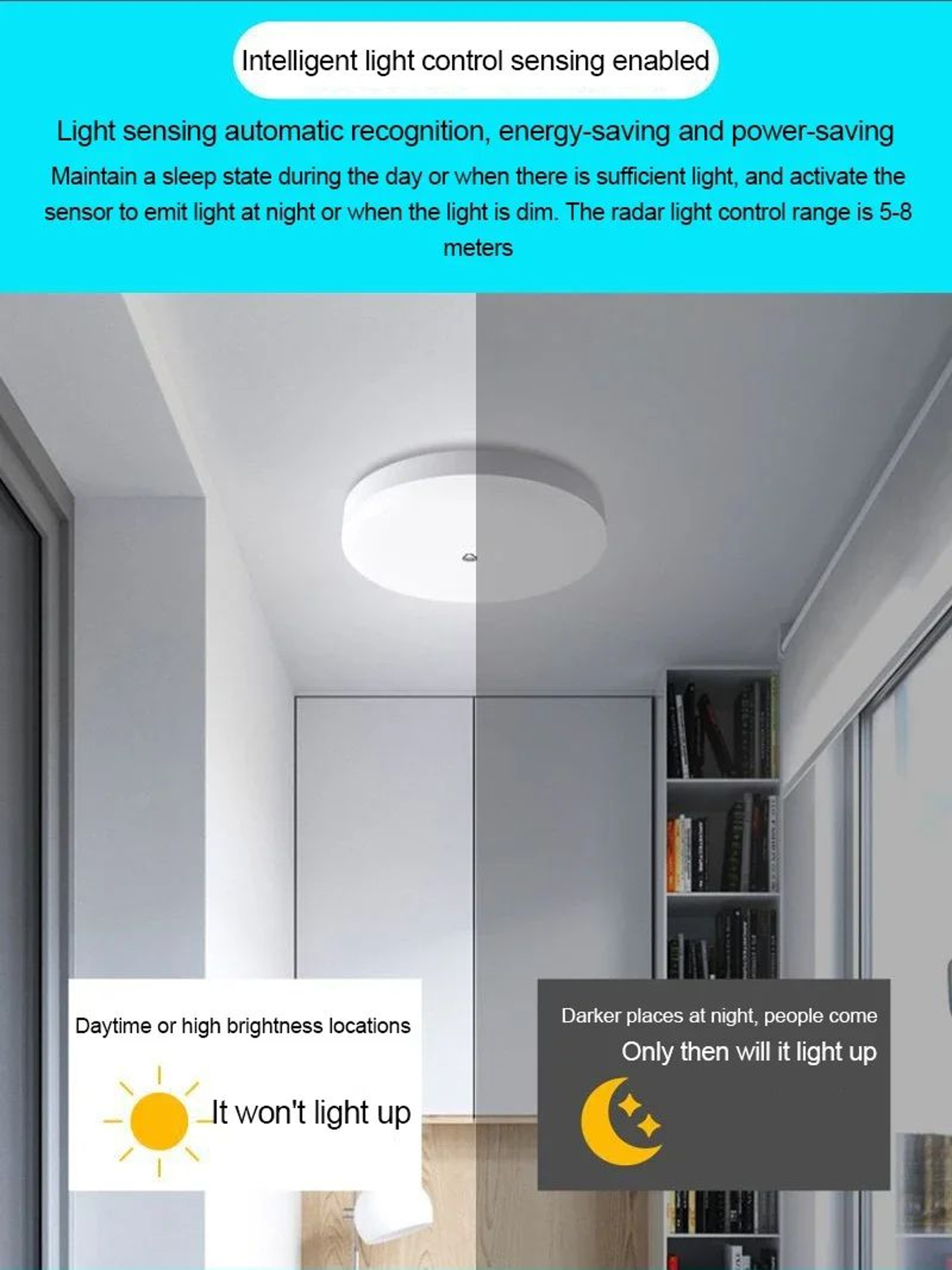 Motion Sensor LED Ceiling Light  Infrared Automatic Night Lamp For Porch Corridor Staircase  Balcon 8