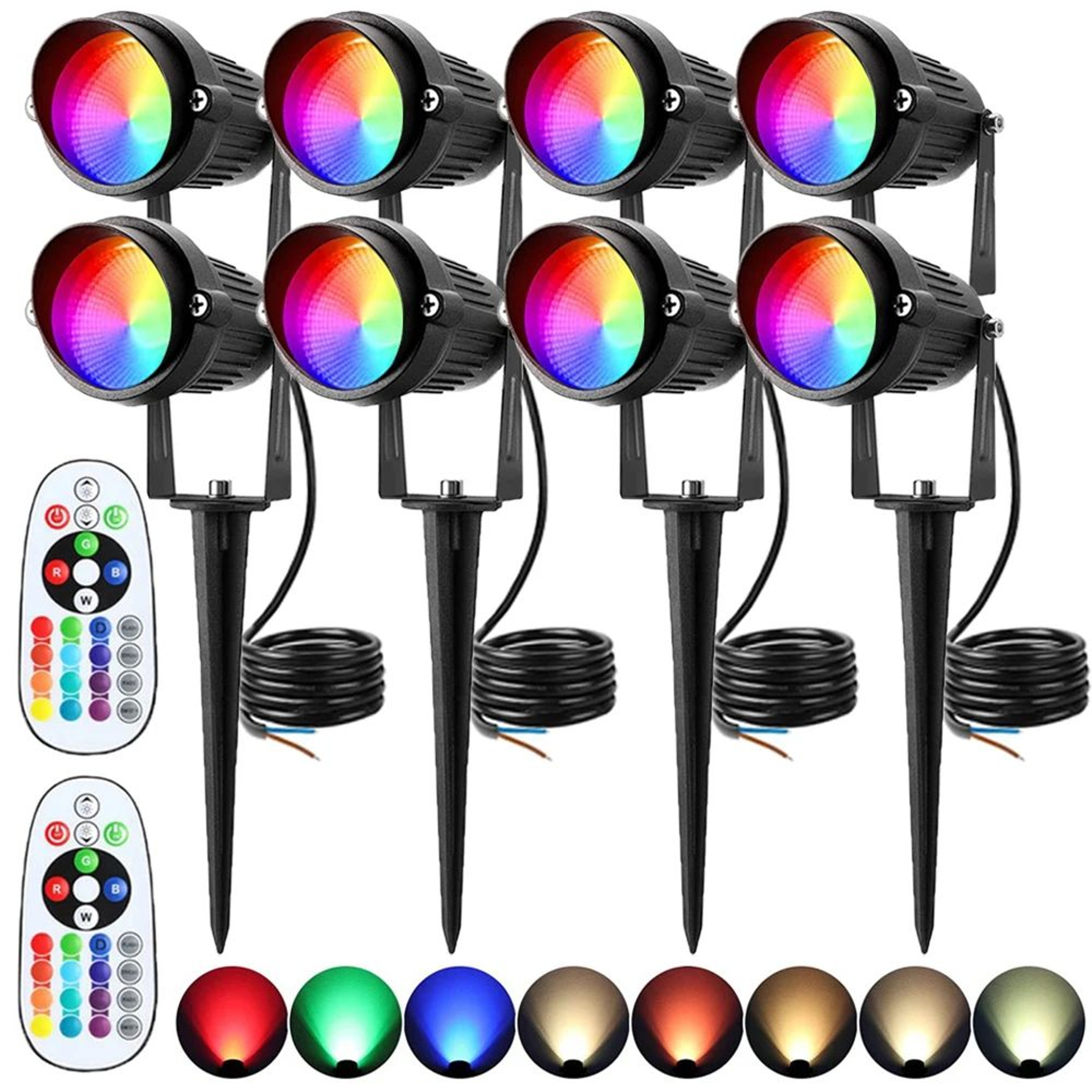 RGBW LED Landscape Spotlight  10W Color Changing Garden Light With Remote And IP65 Waterproof Desig 9