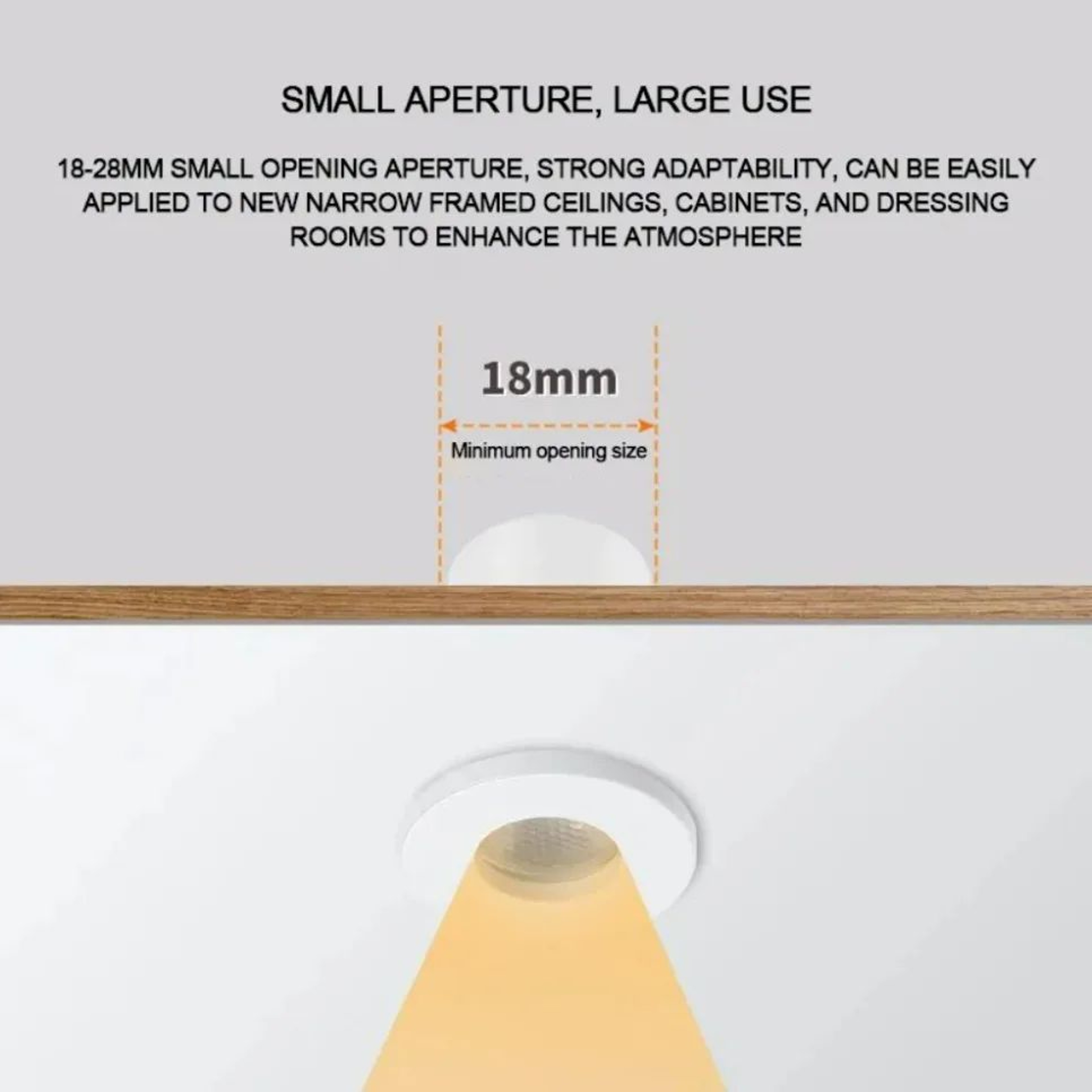 Mini COB Downlight  3 W Aluminum Cabinet Spotlight In Black White Or Silver With 071 Or 098 In Cuto 2