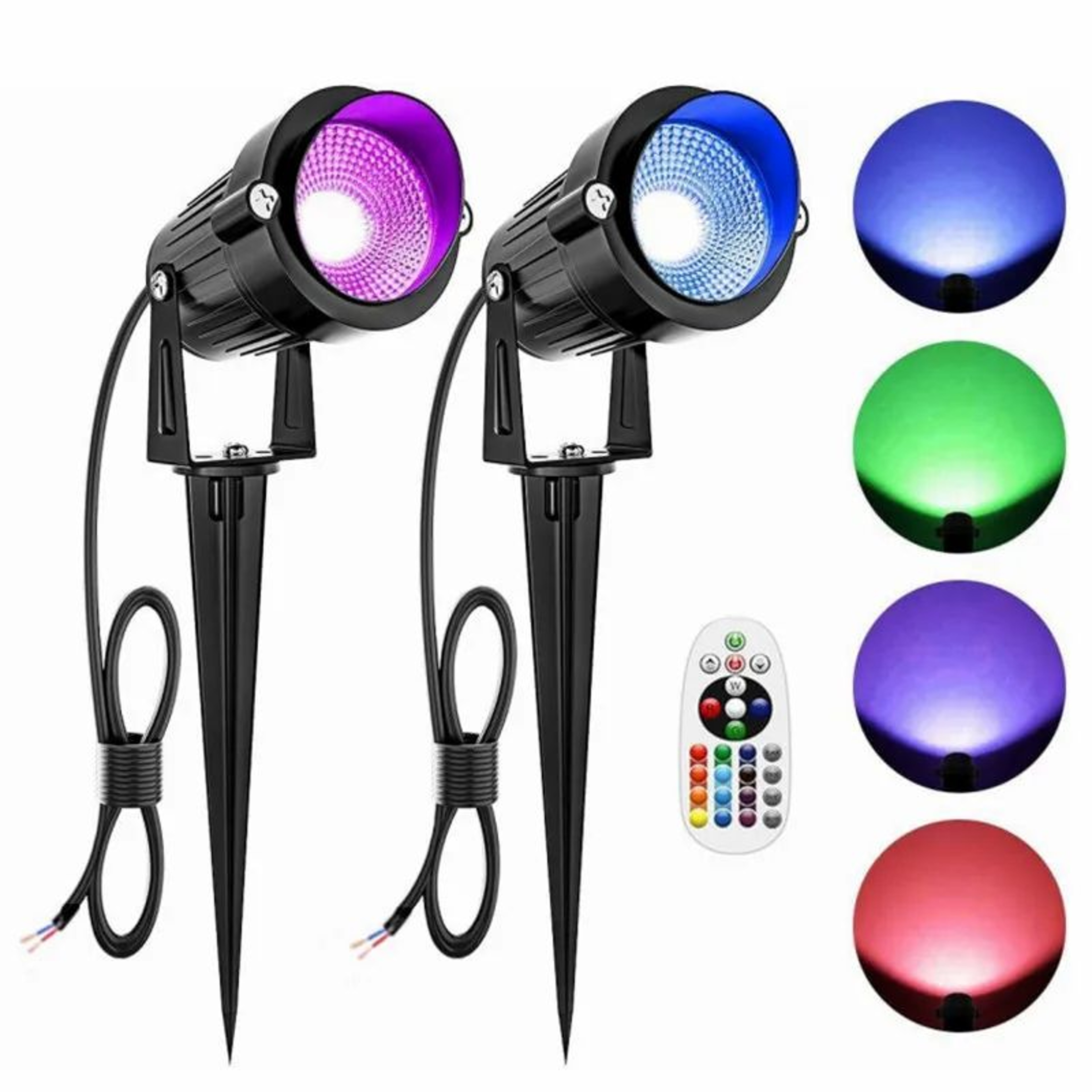 RGBW Landscape Light  Color Changing LED Outdoor Spotlight With RF Remote And IP65 Protection For L 1