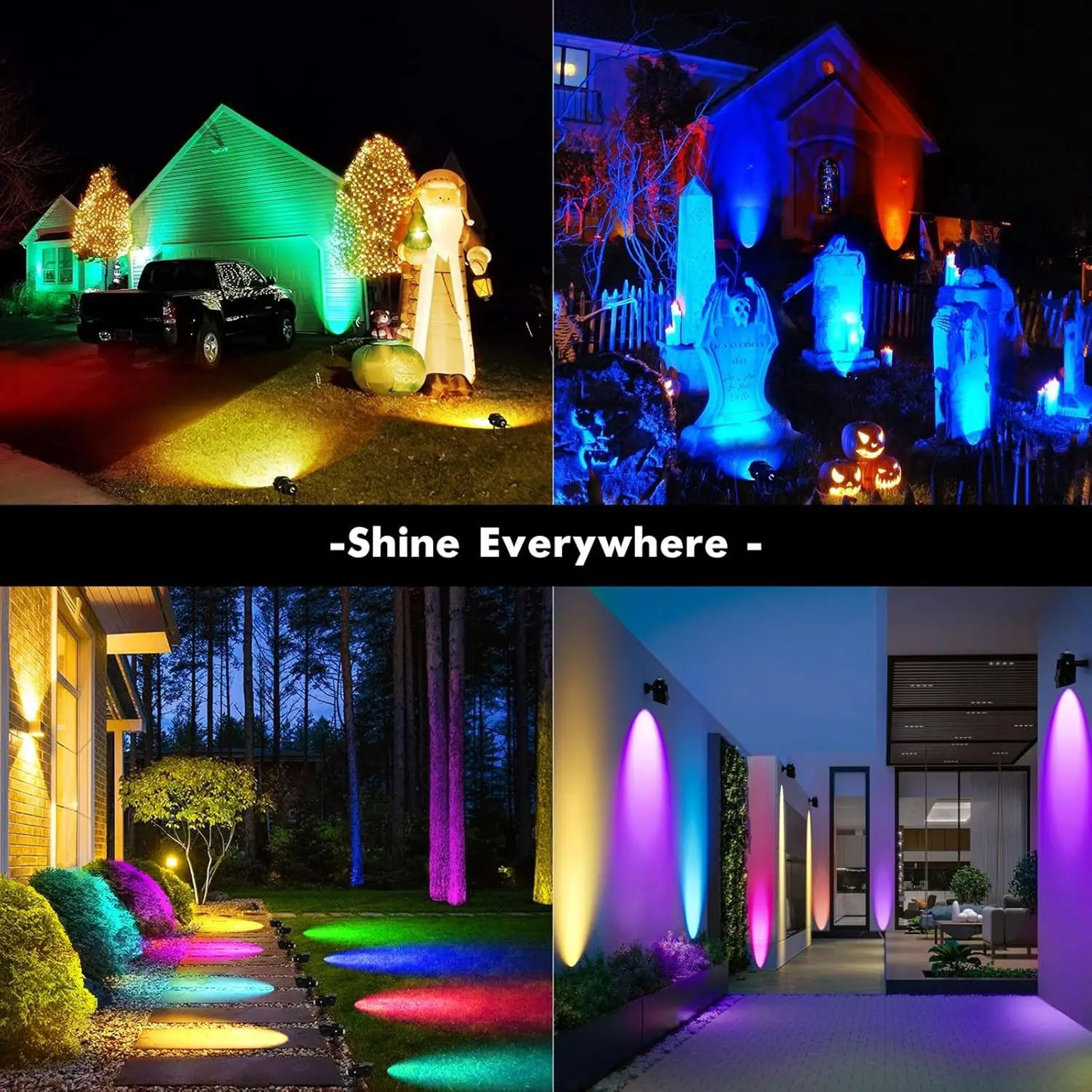 RGBW Landscape Light  Color Changing LED Outdoor Spotlight With RF Remote And IP65 Protection For L 3