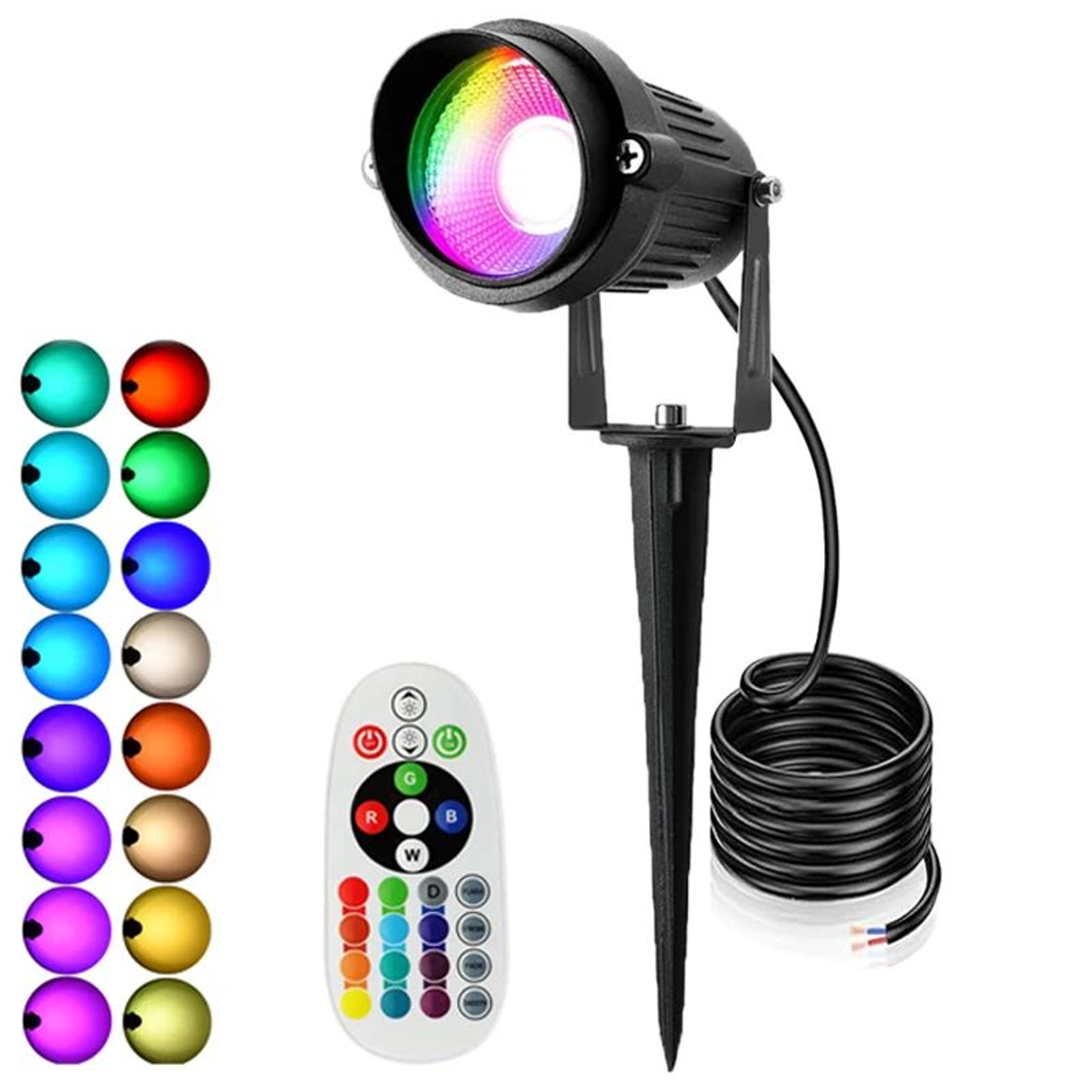 RGBW Landscape Light  Color Changing LED Outdoor Spotlight With RF Remote And IP65 Protection For L 9