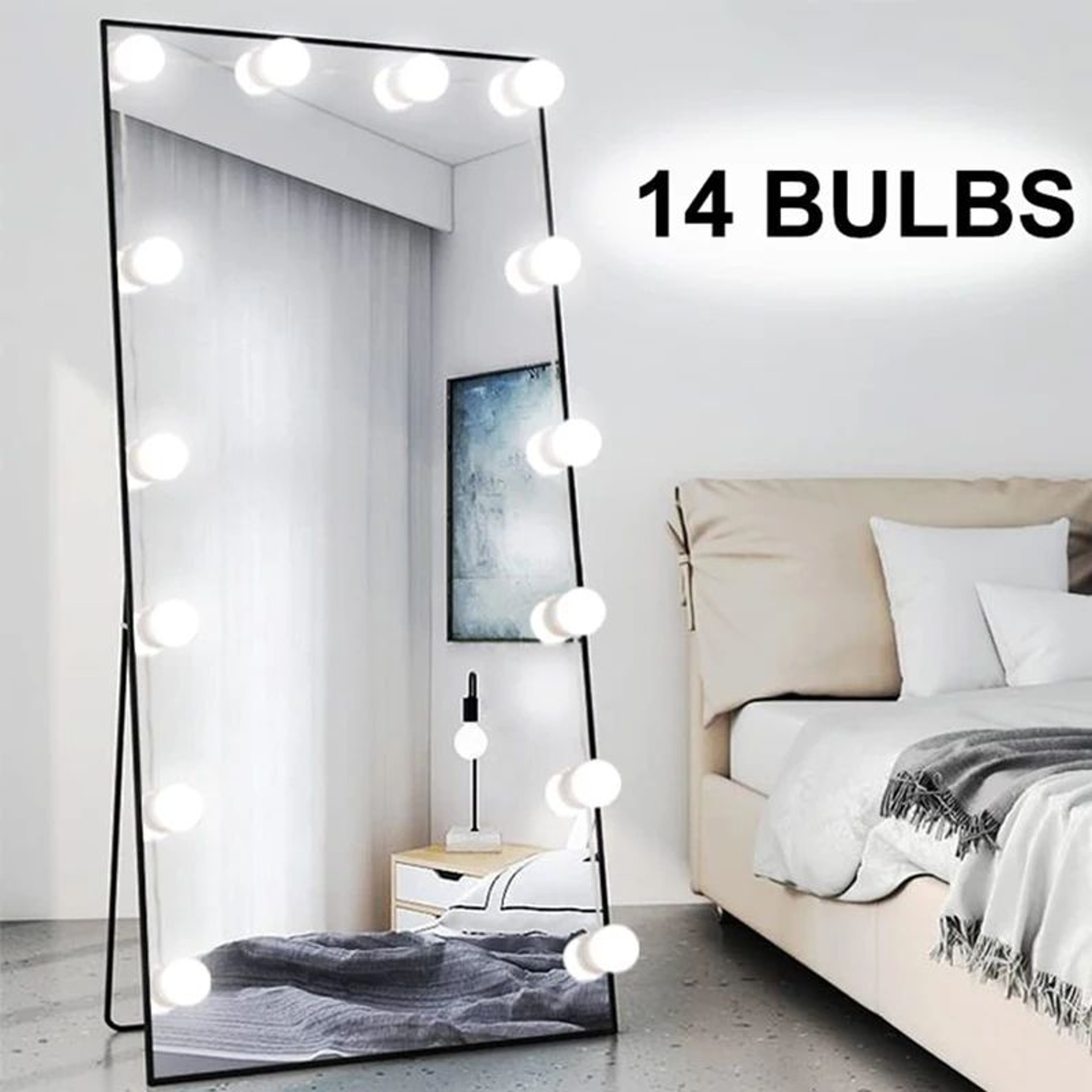 LED Vanity Mirror Lights  Hollywood Style USB Stick On Bulbs With 3 Colors  9 Brightness Levels For 0
