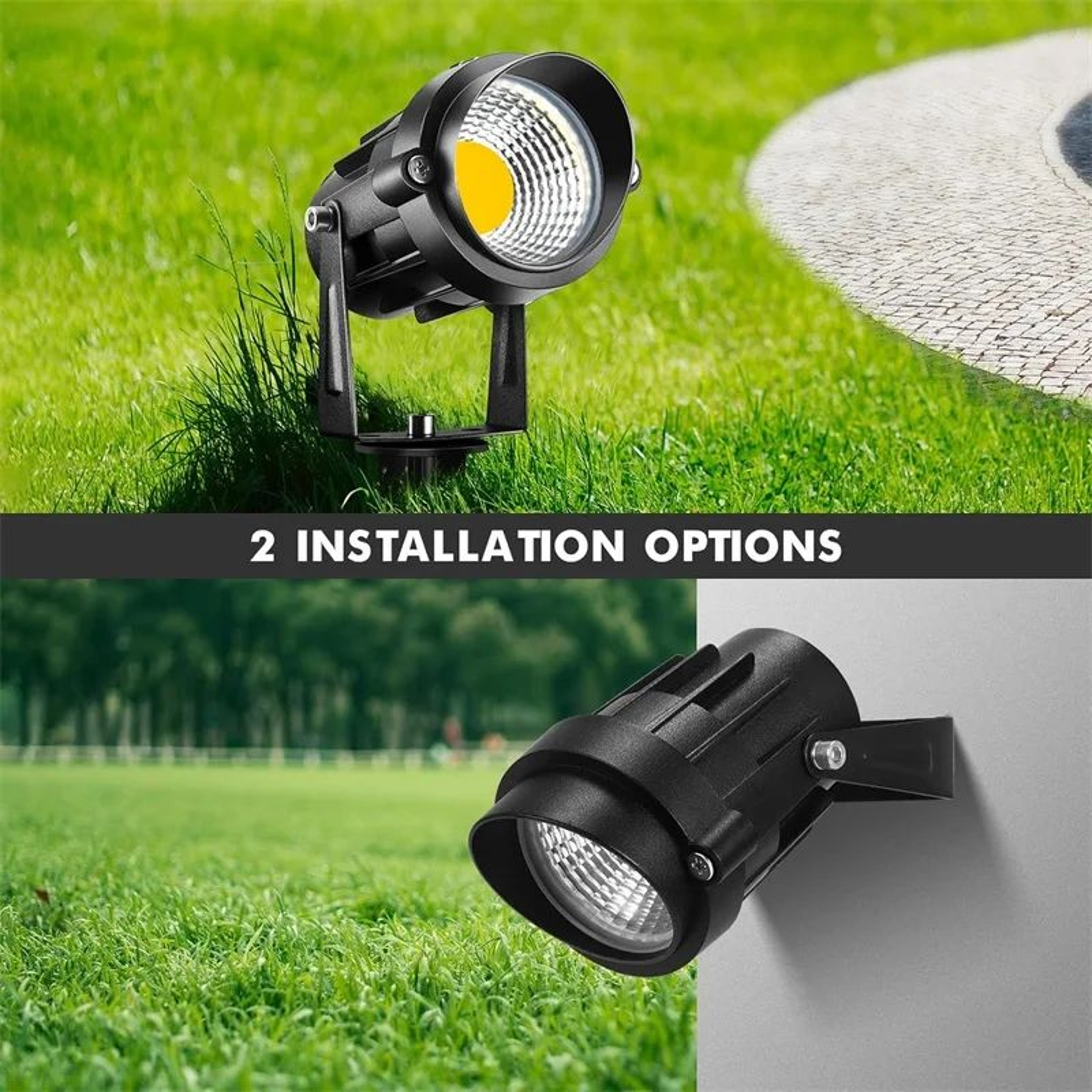LED Landscape Light  Warm White IP65 Waterproof Outdoor Spotlight With Spike For Yard Garden Lawn A