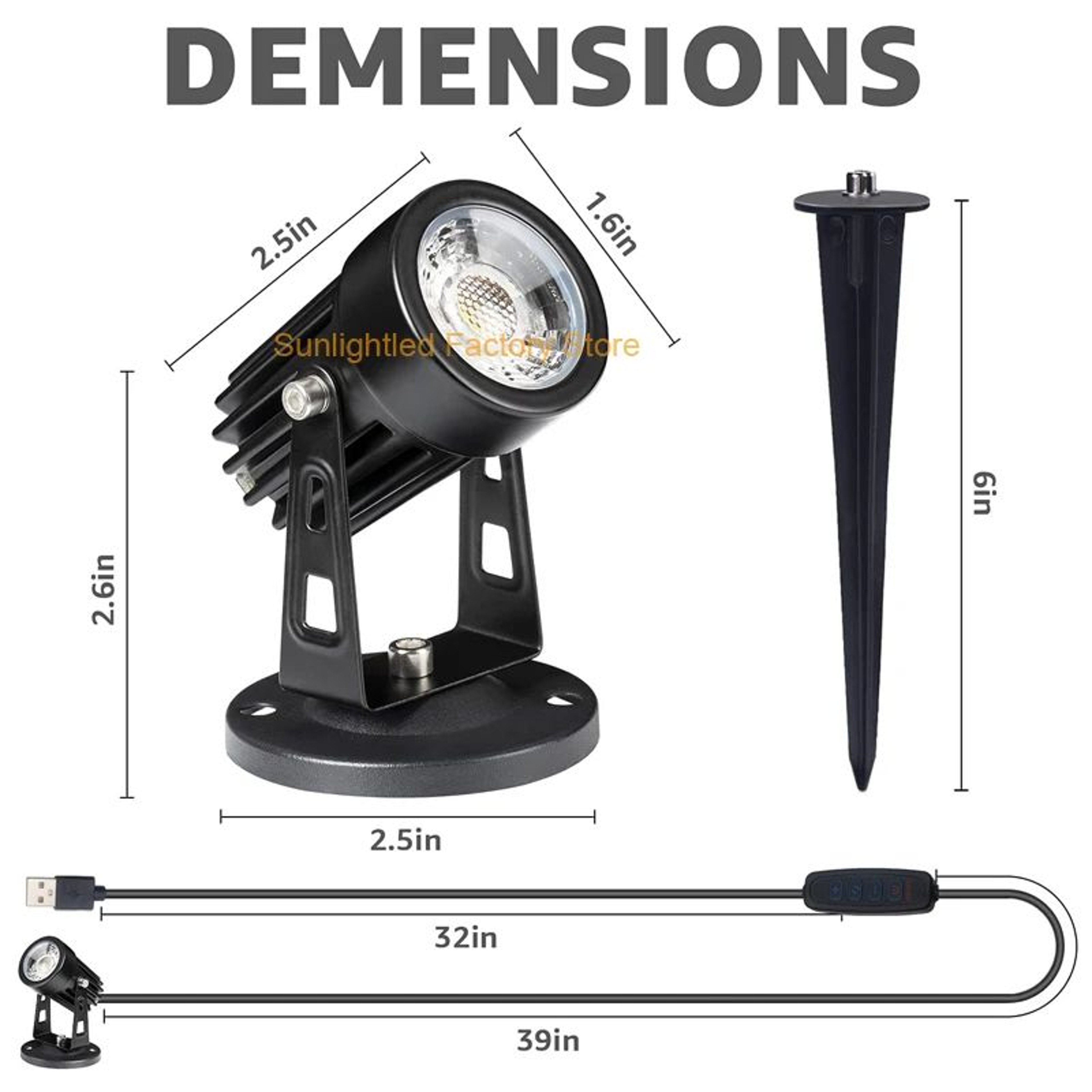 Indoor LED Accent Spotlight  Dimmable Uplight With Timer 3 Color Modes And 270 Degree Head For Plan 8