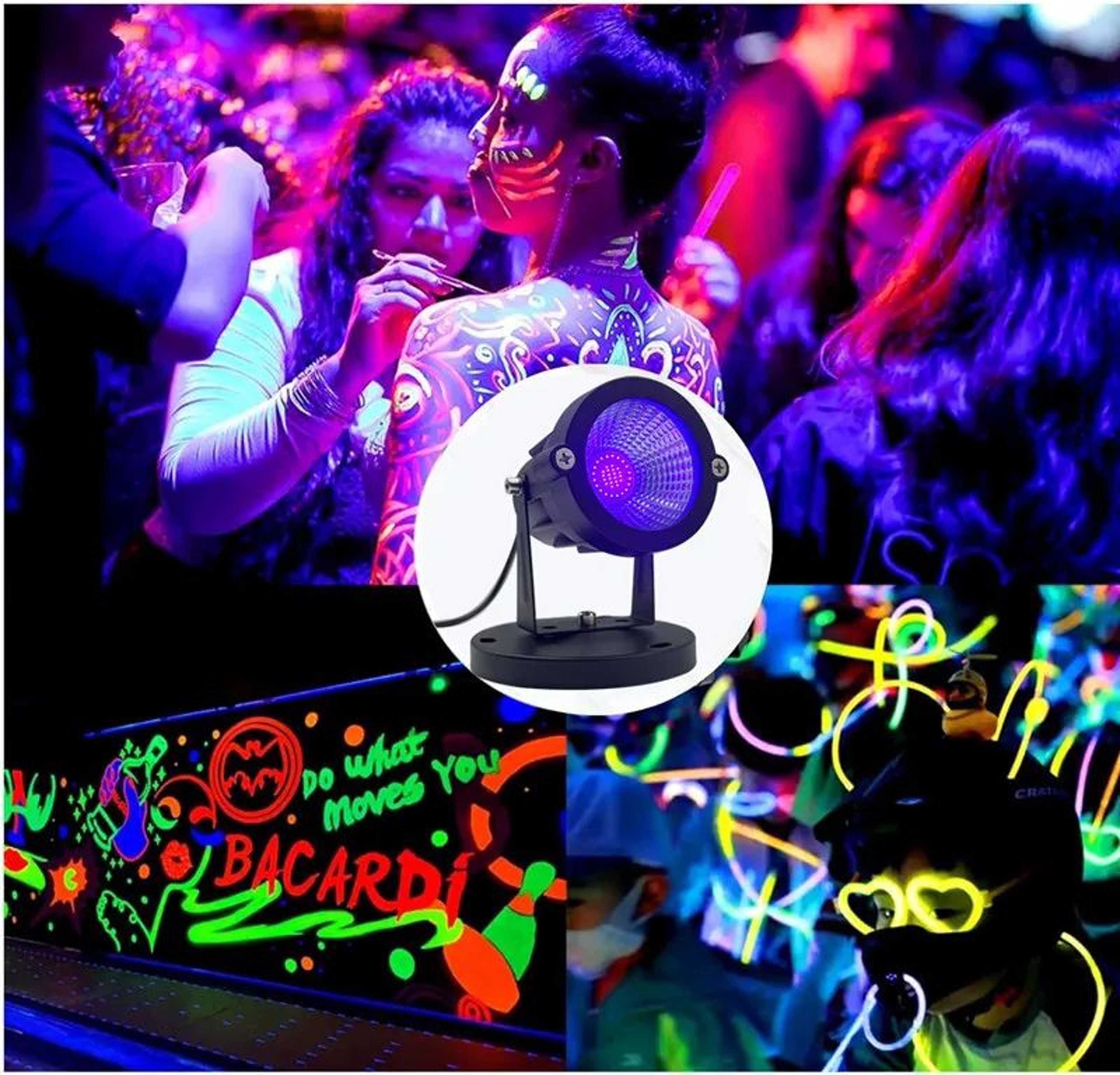 405nm UV LED Spotlight  10W USB Blacklight With On Off Switch For Resin 3D Print Curing Halloween   8