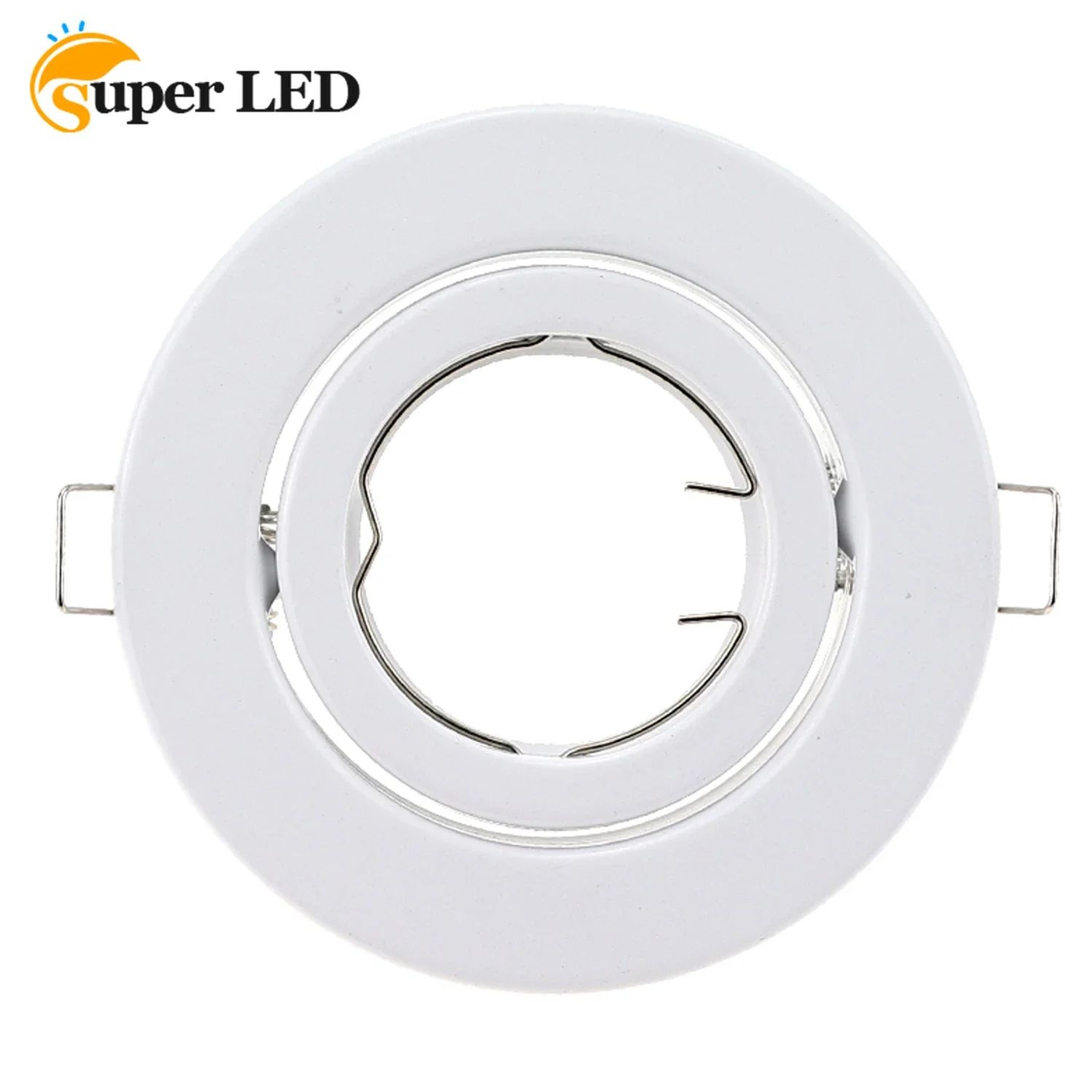 White Metal Recessed Downlight Trim  Round Ceiling Spotlight Fitting For GU10 MR16 GU53 With 315 In 5