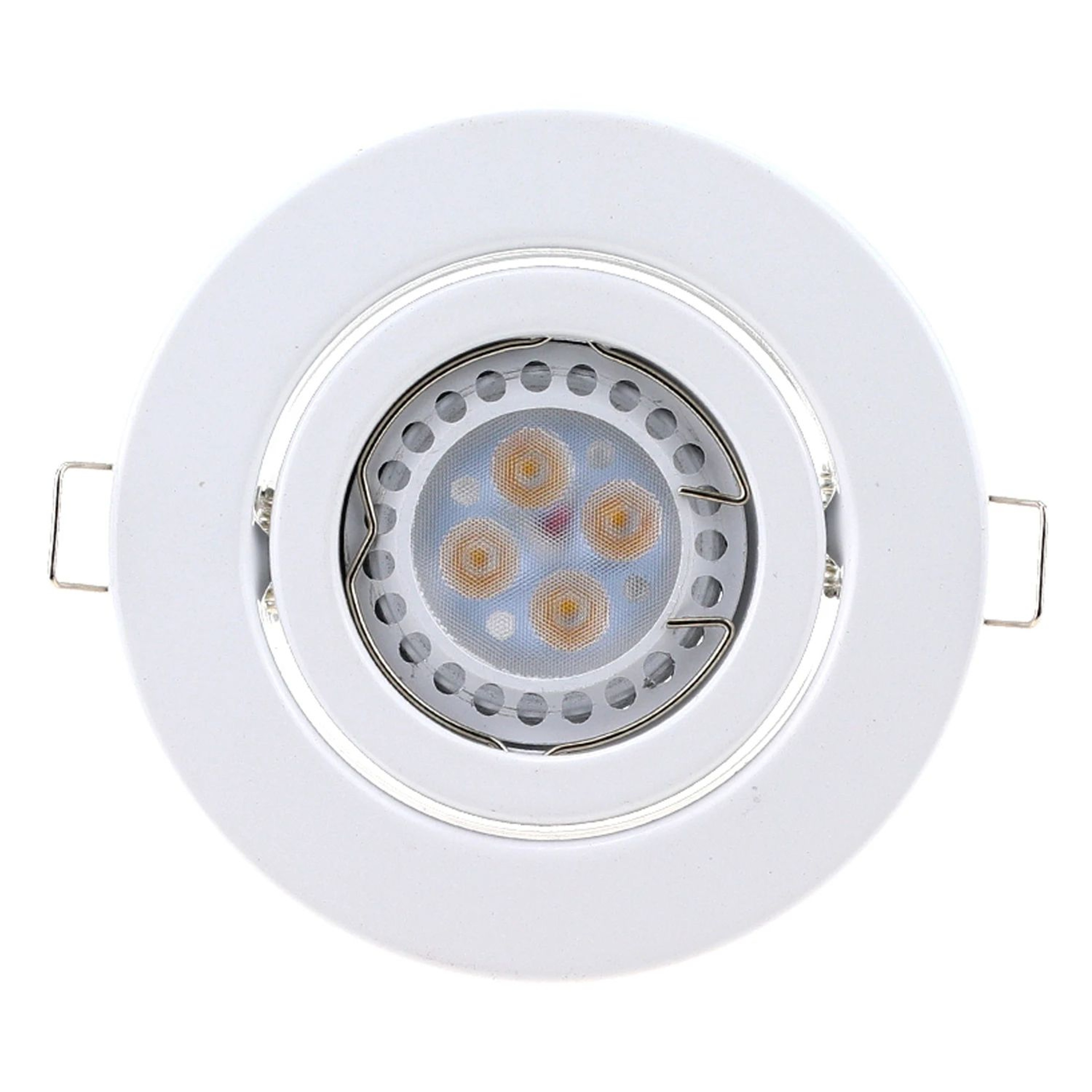 White Metal Recessed Downlight Trim  Round Ceiling Spotlight Fitting For GU10 MR16 GU53 With 315 In 0
