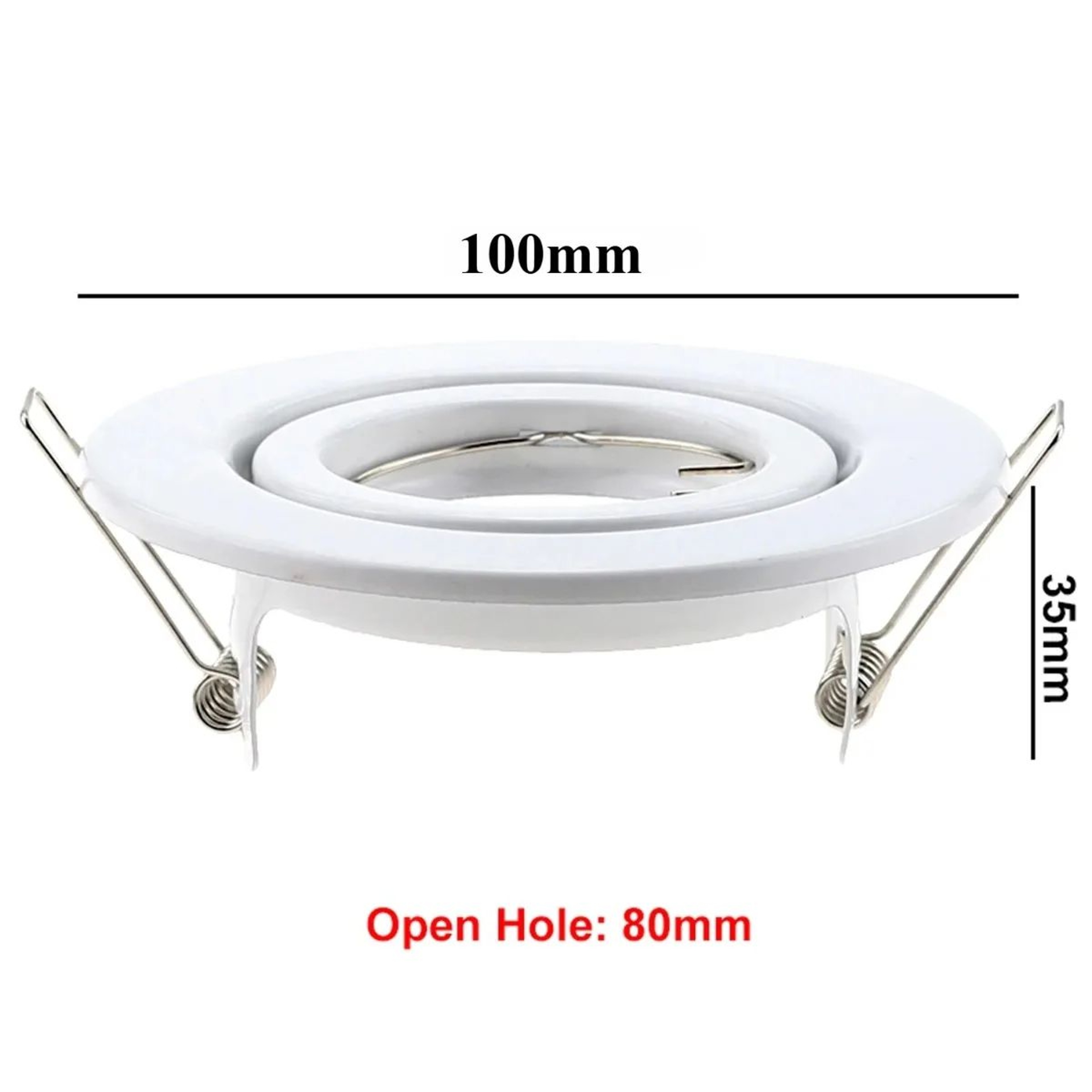 White Metal Recessed Downlight Trim  Round Ceiling Spotlight Fitting For GU10 MR16 GU53 With 315 In 8