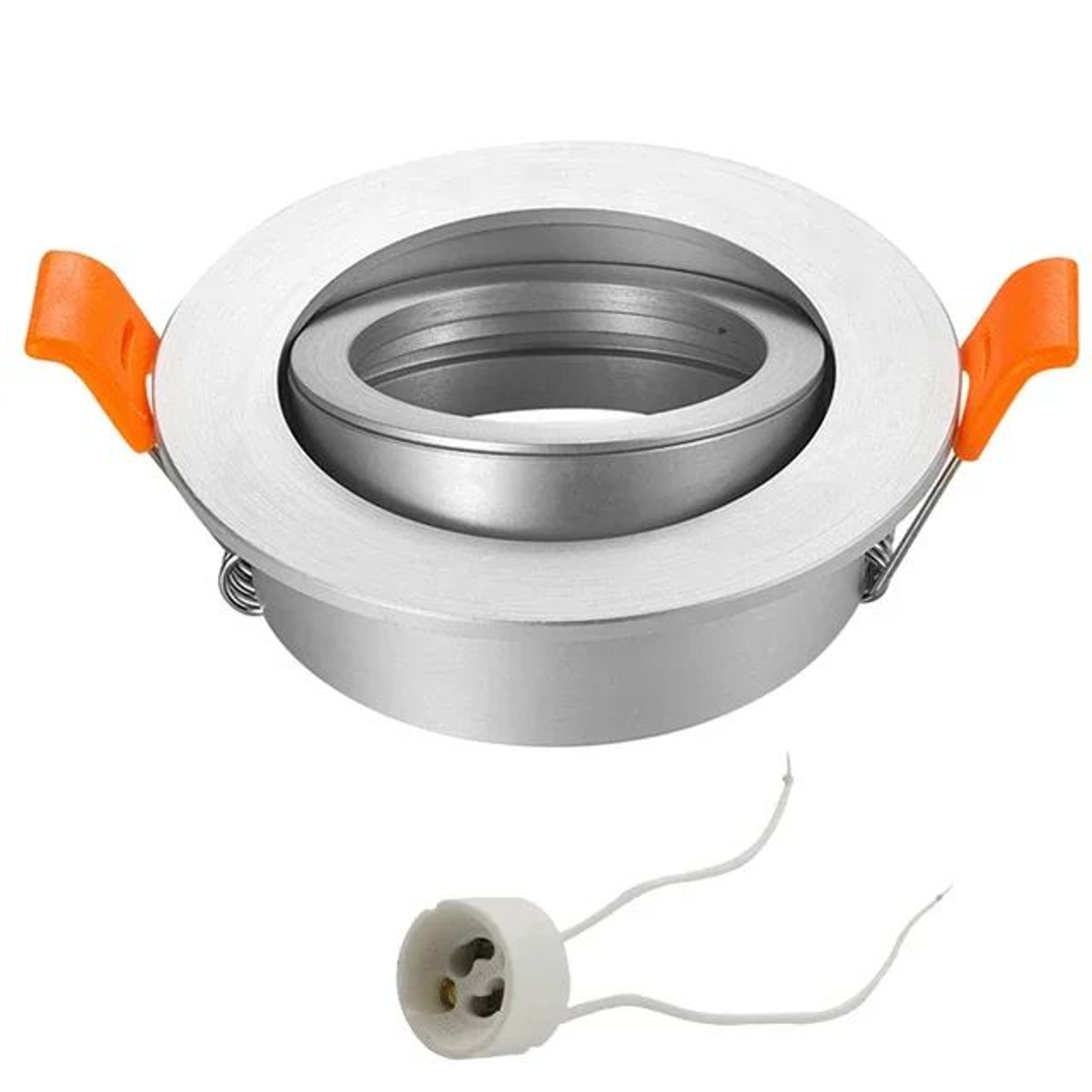 Adjustable Aluminum Downlight Frame  Round GU10 MR16 Ceiling Spotlight Fitting In Black White Or Si