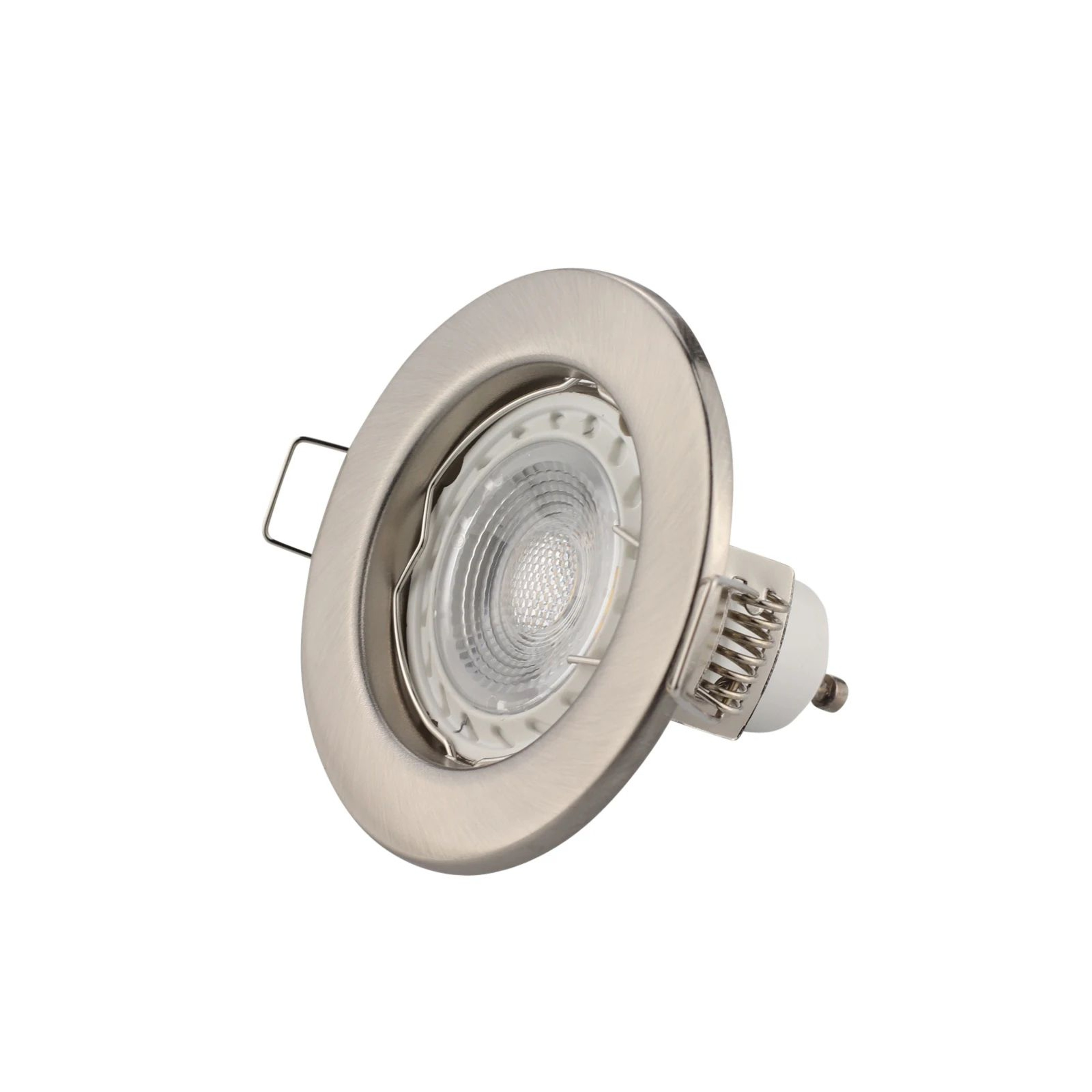 Fixed Recessed Spotlight Frame  Round Metal GU10 MR16 Ceiling Fitting In White Black Satin Nickel O