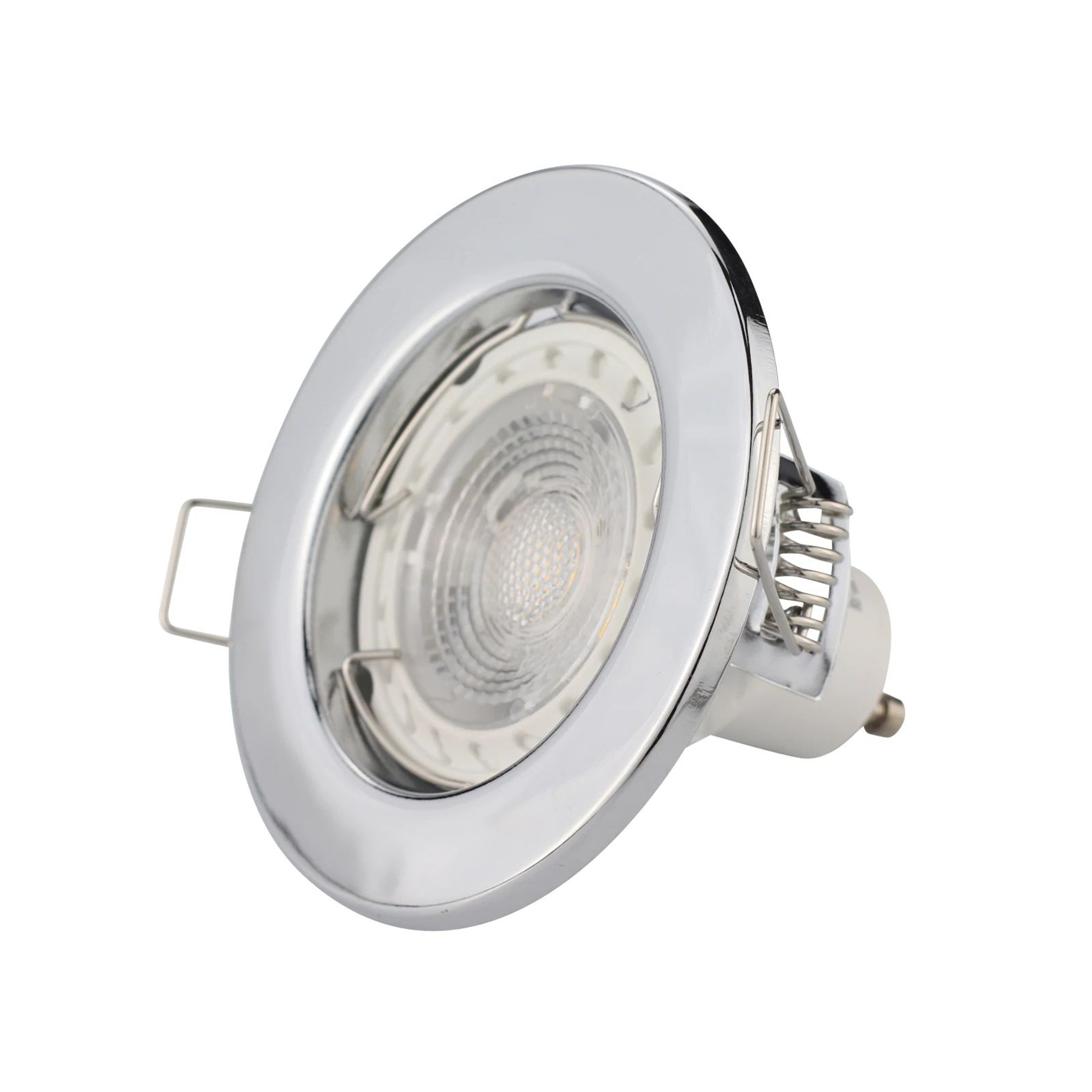 Fixed Recessed Spotlight Frame  Round Metal GU10 MR16 Ceiling Fitting In White Black Satin Nickel O