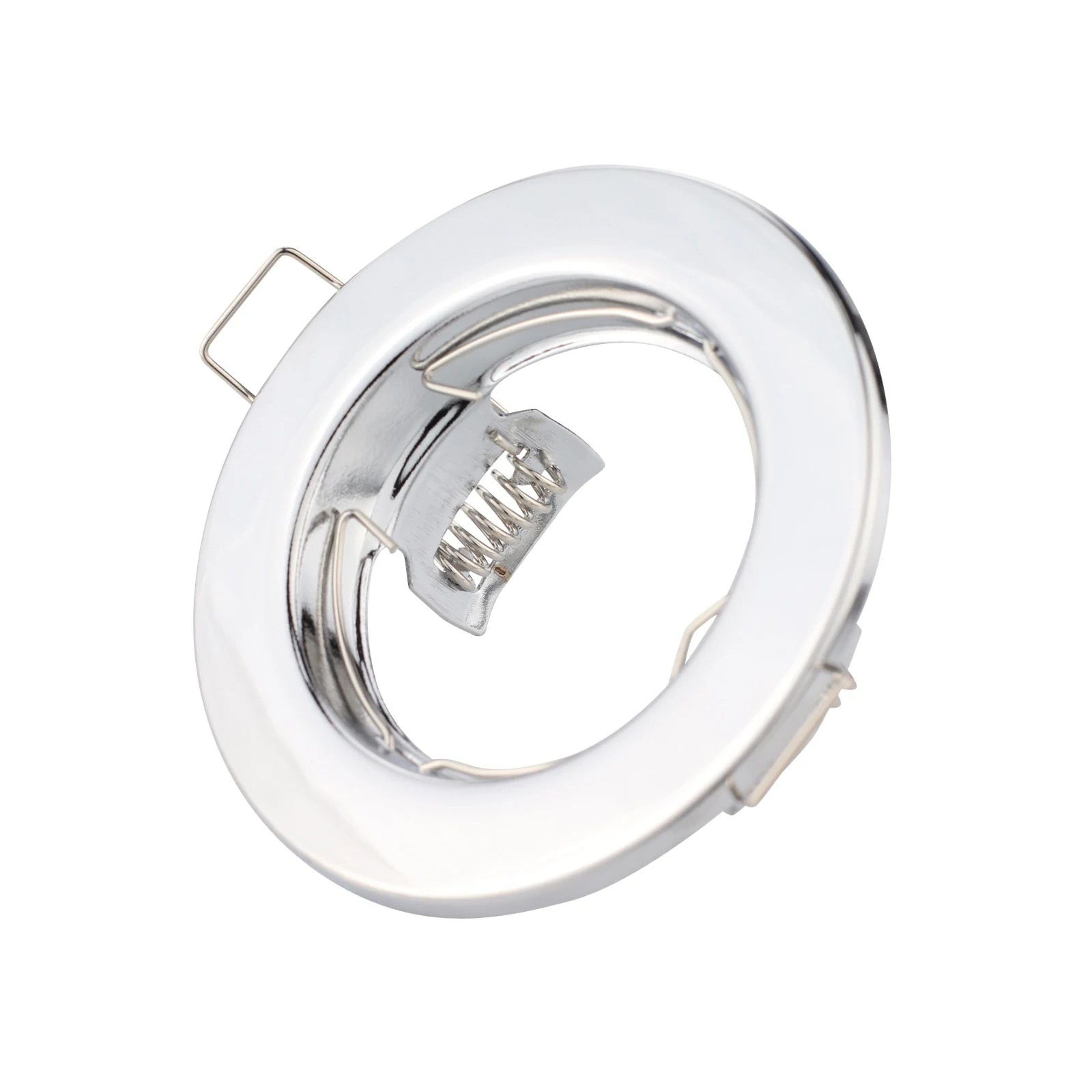 Fixed Recessed Spotlight Frame  Round Metal GU10 MR16 Ceiling Fitting In White Black Satin Nickel O