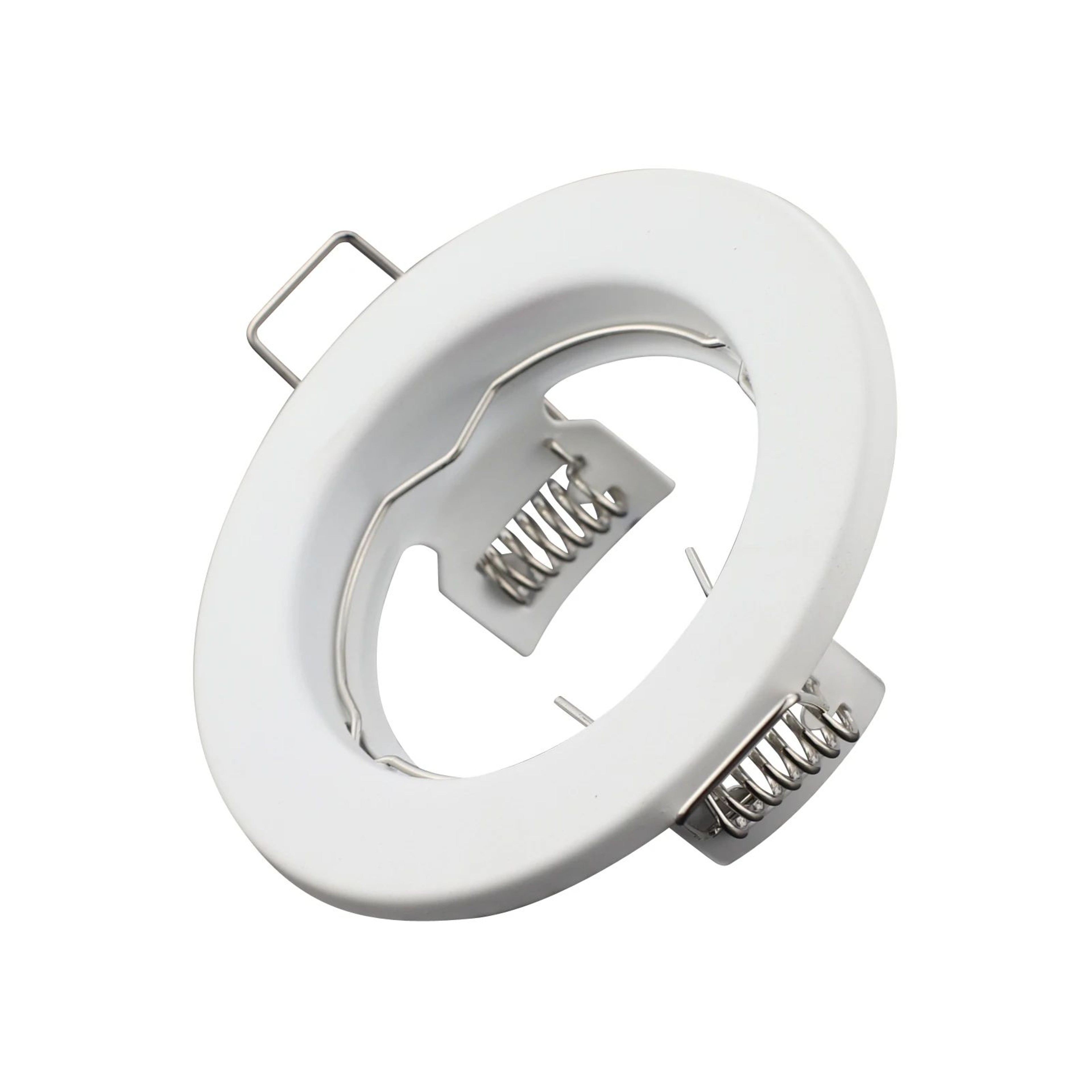 Fixed Recessed Spotlight Frame  Round Metal GU10 MR16 Ceiling Fitting In White Black Satin Nickel O