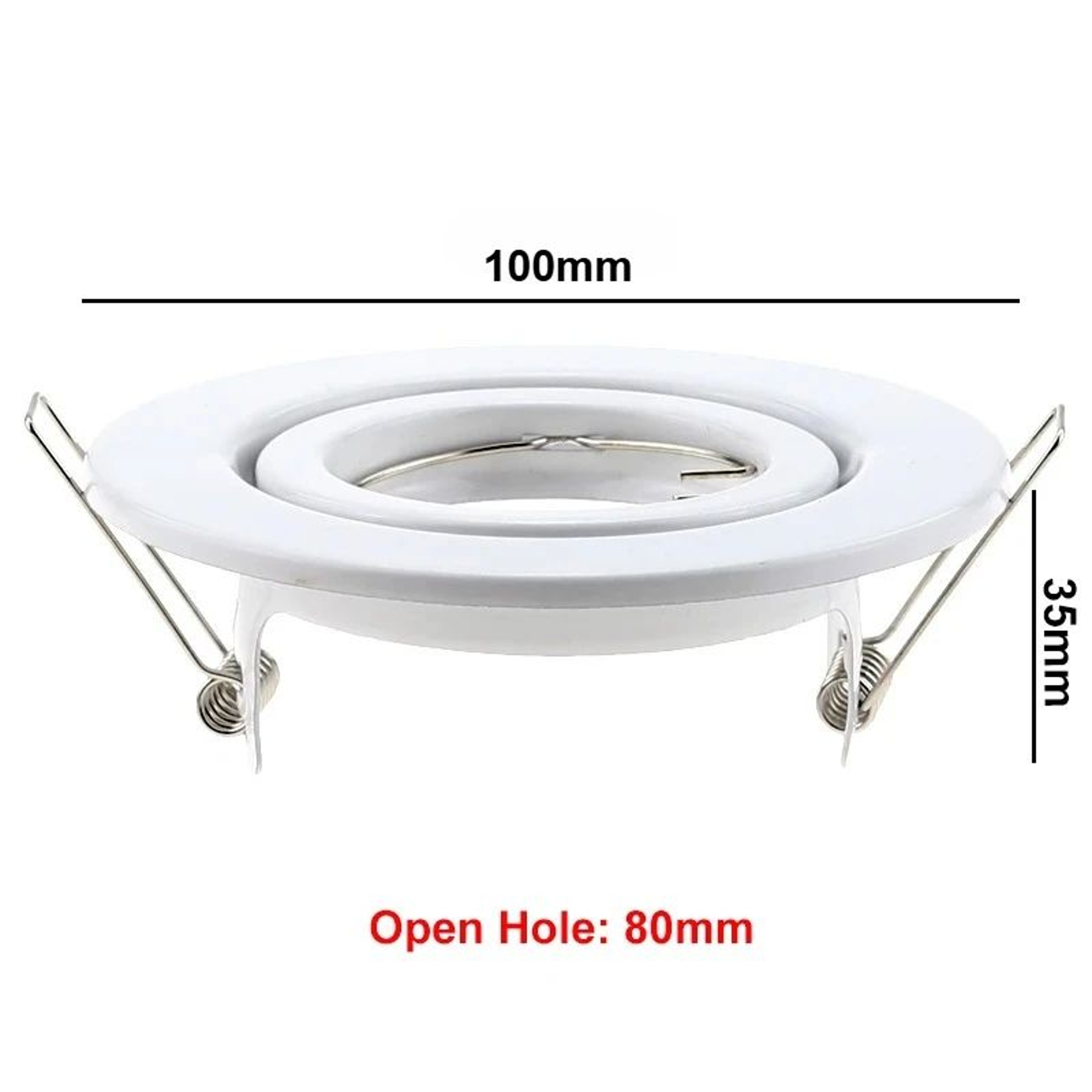 White Round Downlight Frame  Metal GU10 MR16 Ceiling Spotlight Fitting With 315 In Cutout For Indoo 5