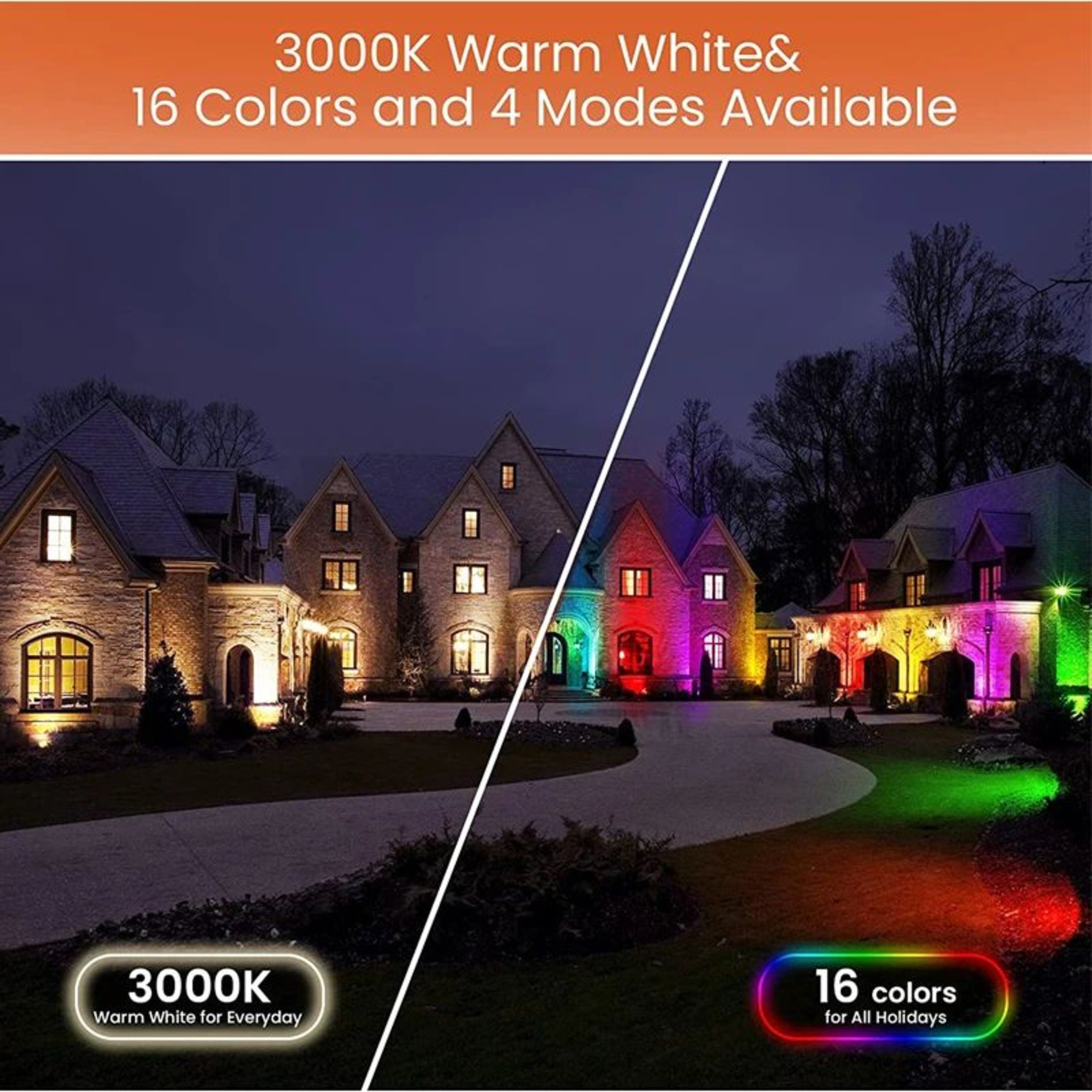 RGBW LED Lawn Light  6W Waterproof Landscape Spotlight With Remote For Garden Pathway Yard And Tree 6