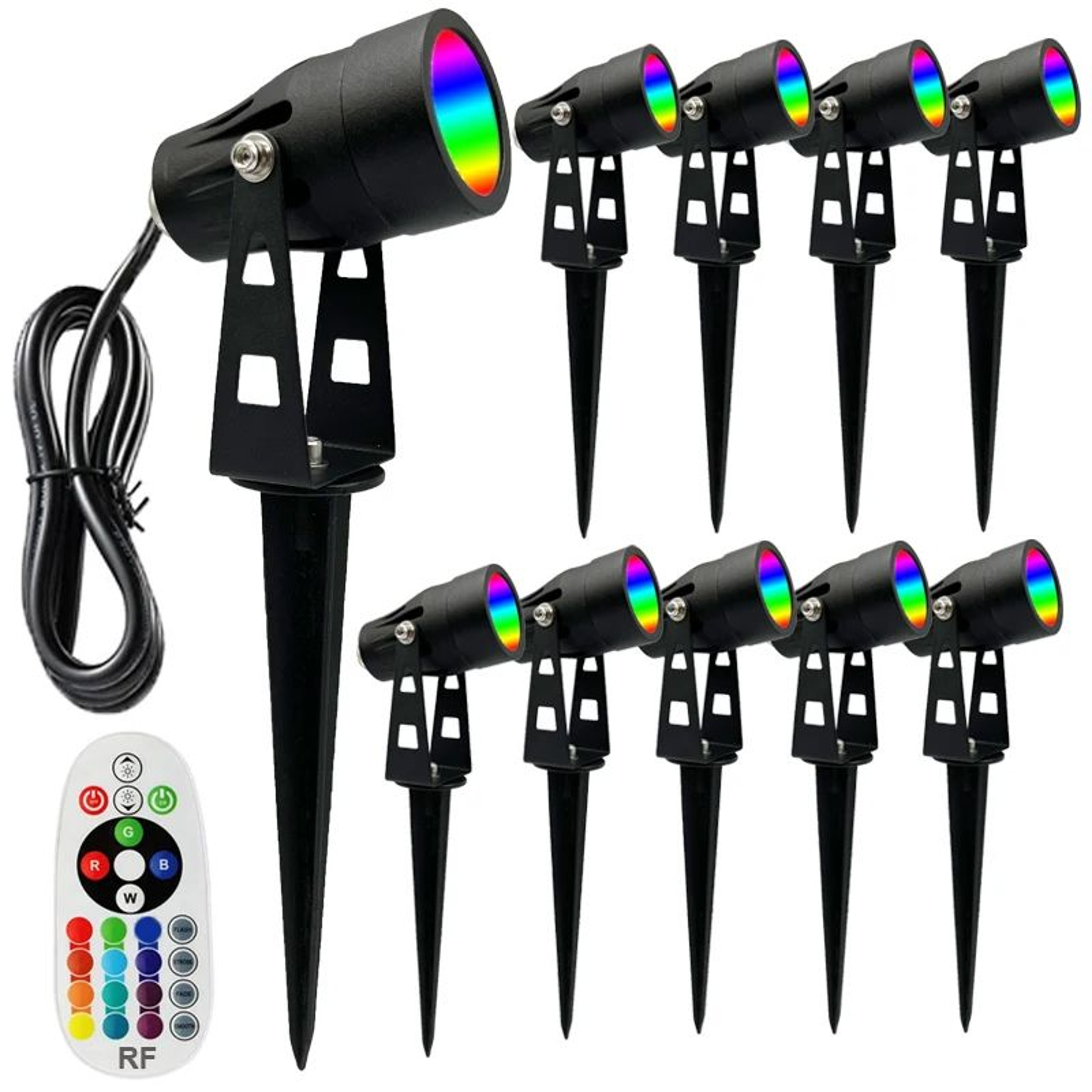 RGBW LED Lawn Light  6W Waterproof Landscape Spotlight With Remote For Garden Pathway Yard And Tree 13