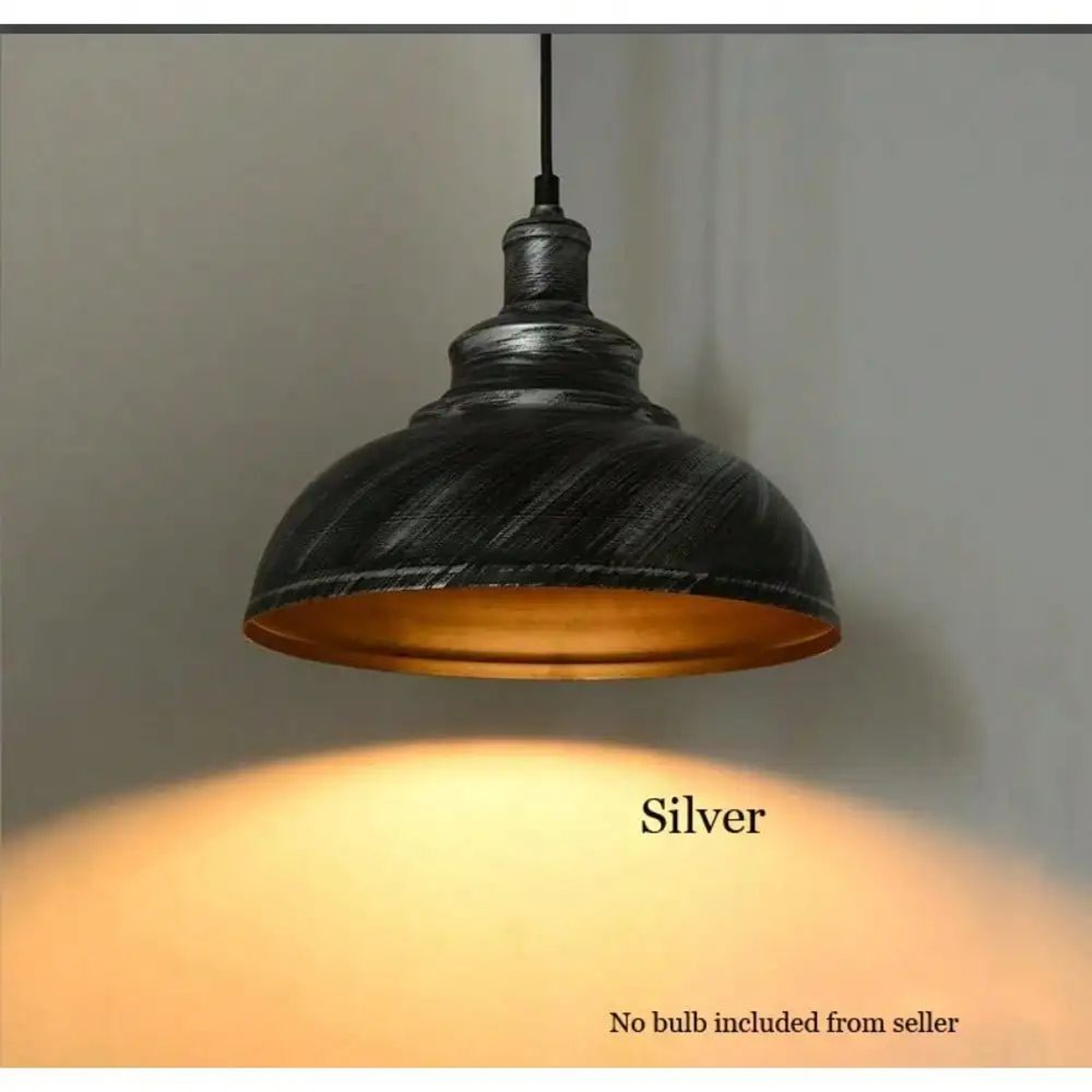 Vintage E27 Pendant Light  Retro Hanging Lamp In Black Silver Or Copper For Kitchen Dining Room Bar 6