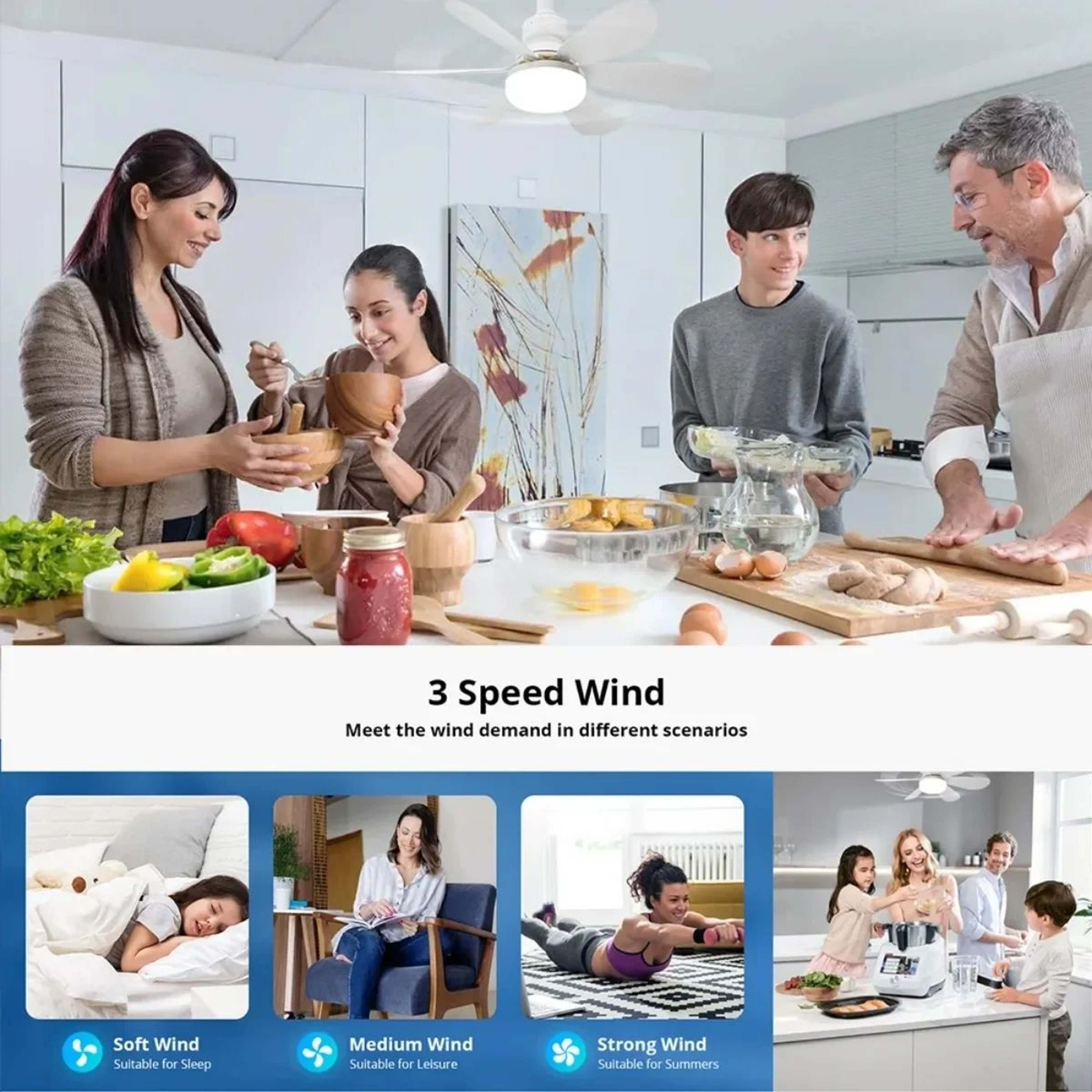 E27 Socket Ceiling Fan Light  30W Or 40W Screw In Fan With Remote And 3 Color Dimming For Bedroom K 11