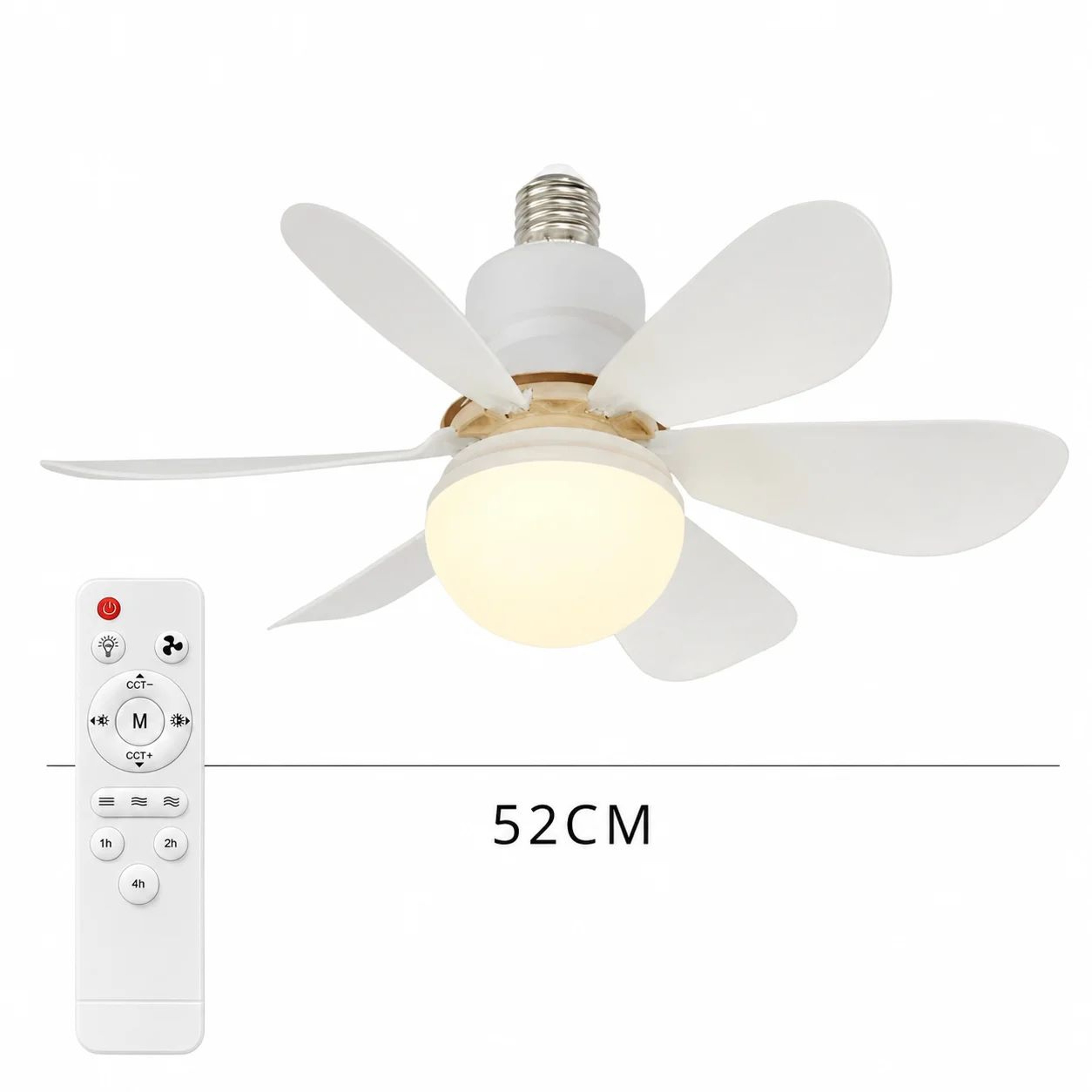 E27 Socket Ceiling Fan Light  30W Or 40W Screw In Fan With Remote And 3 Color Dimming For Bedroom K 14
