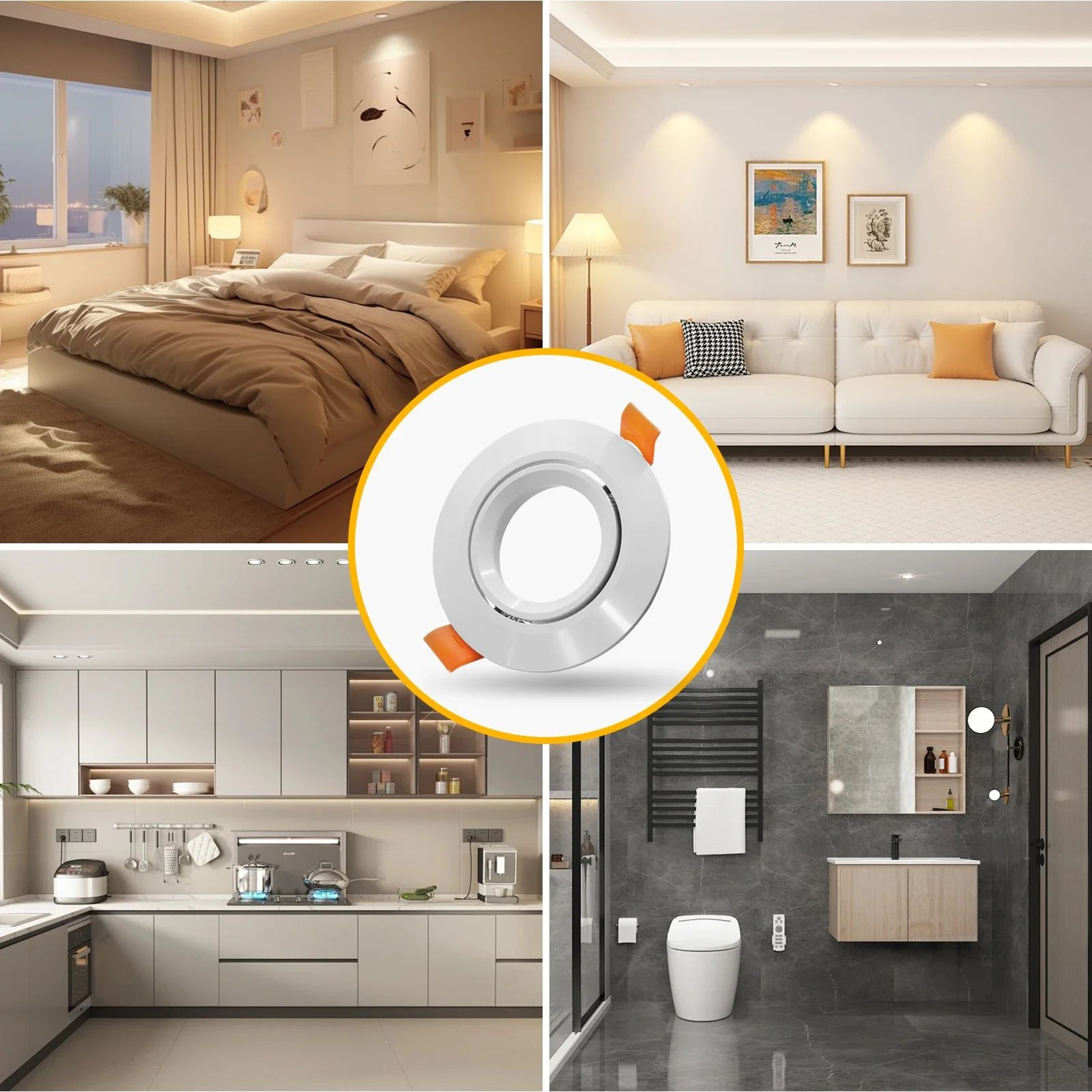 Adjustable GU10 MR16 Downlight Frame  Aluminum Ceiling Fitting In Silver White Or Black With 276 In 0