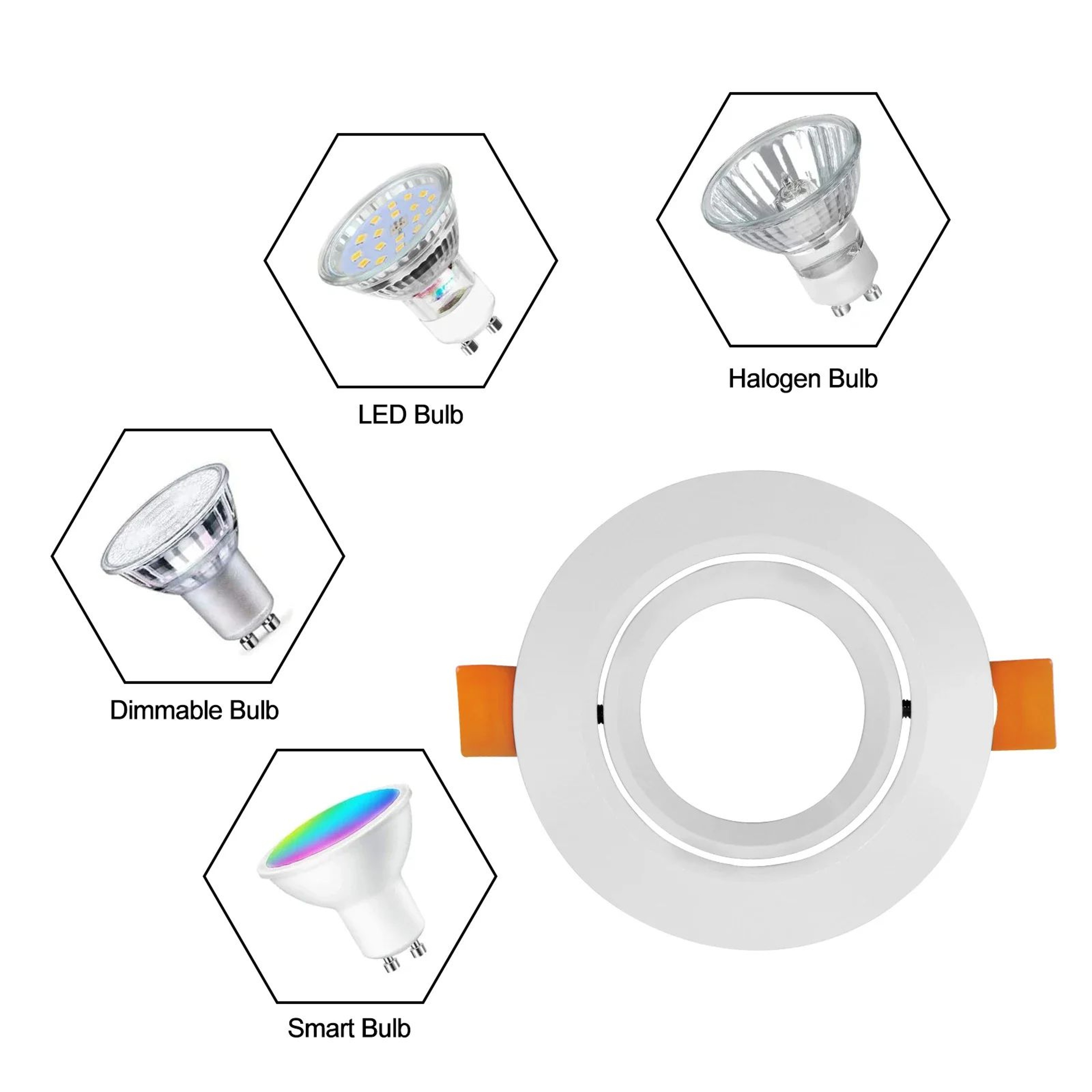 Adjustable GU10 MR16 Downlight Frame  Aluminum Ceiling Fitting In Silver White Or Black With 276 In 3