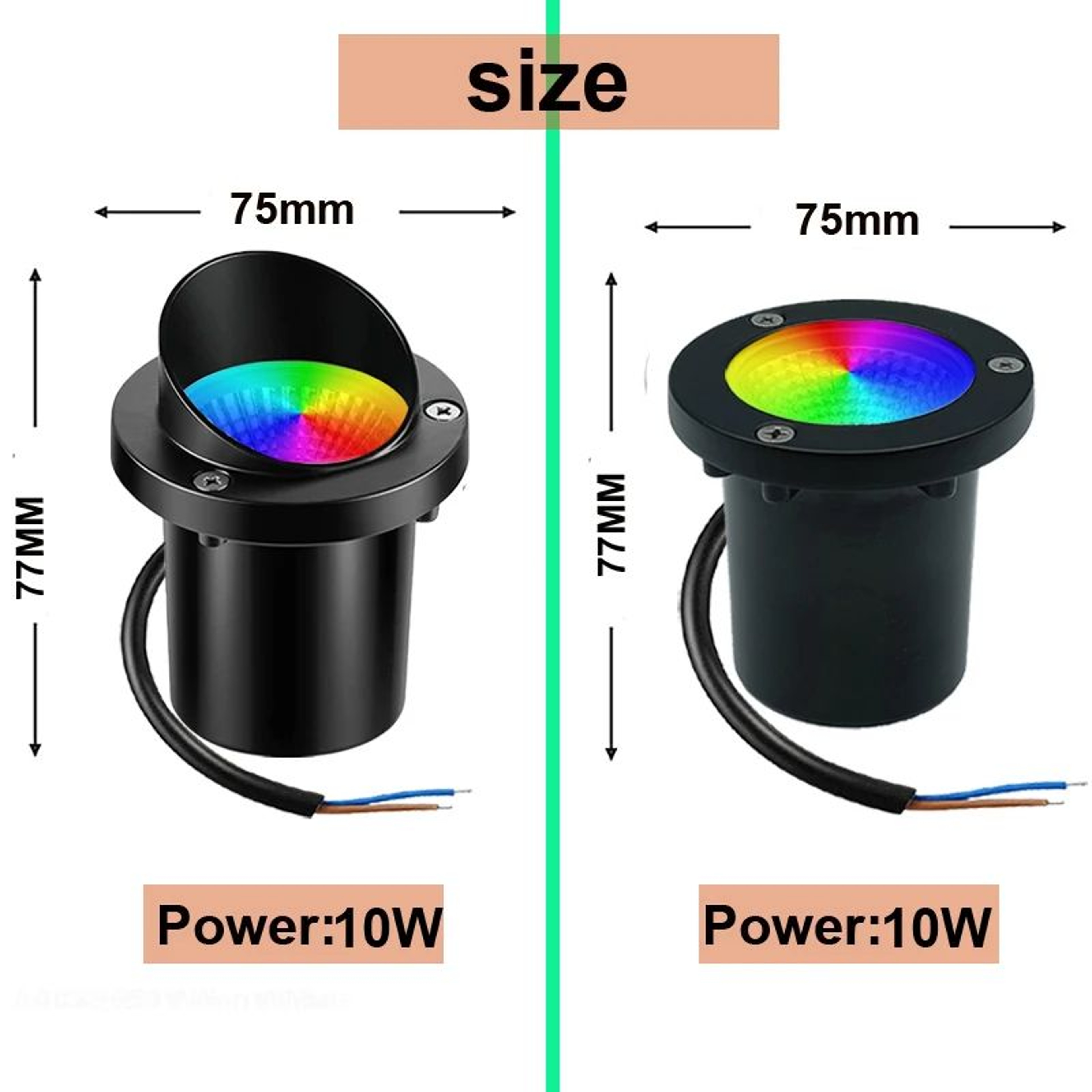 RGBW LED InGround Landscape Light  10W Waterproof Spotlight With RF Remote  16 Colors For Path Deck 5