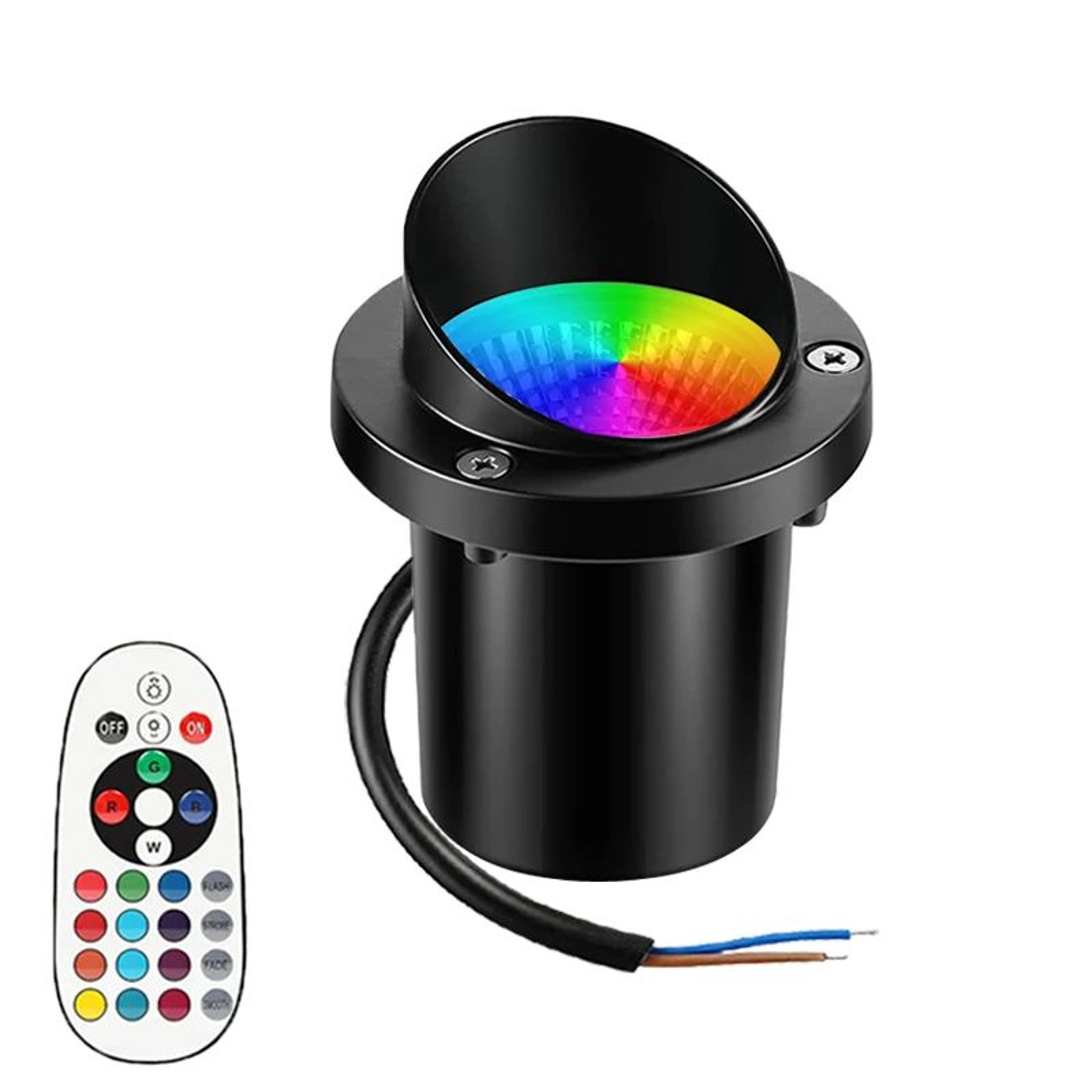 RGBW LED InGround Landscape Light  10W Waterproof Spotlight With RF Remote  16 Colors For Path Deck 11