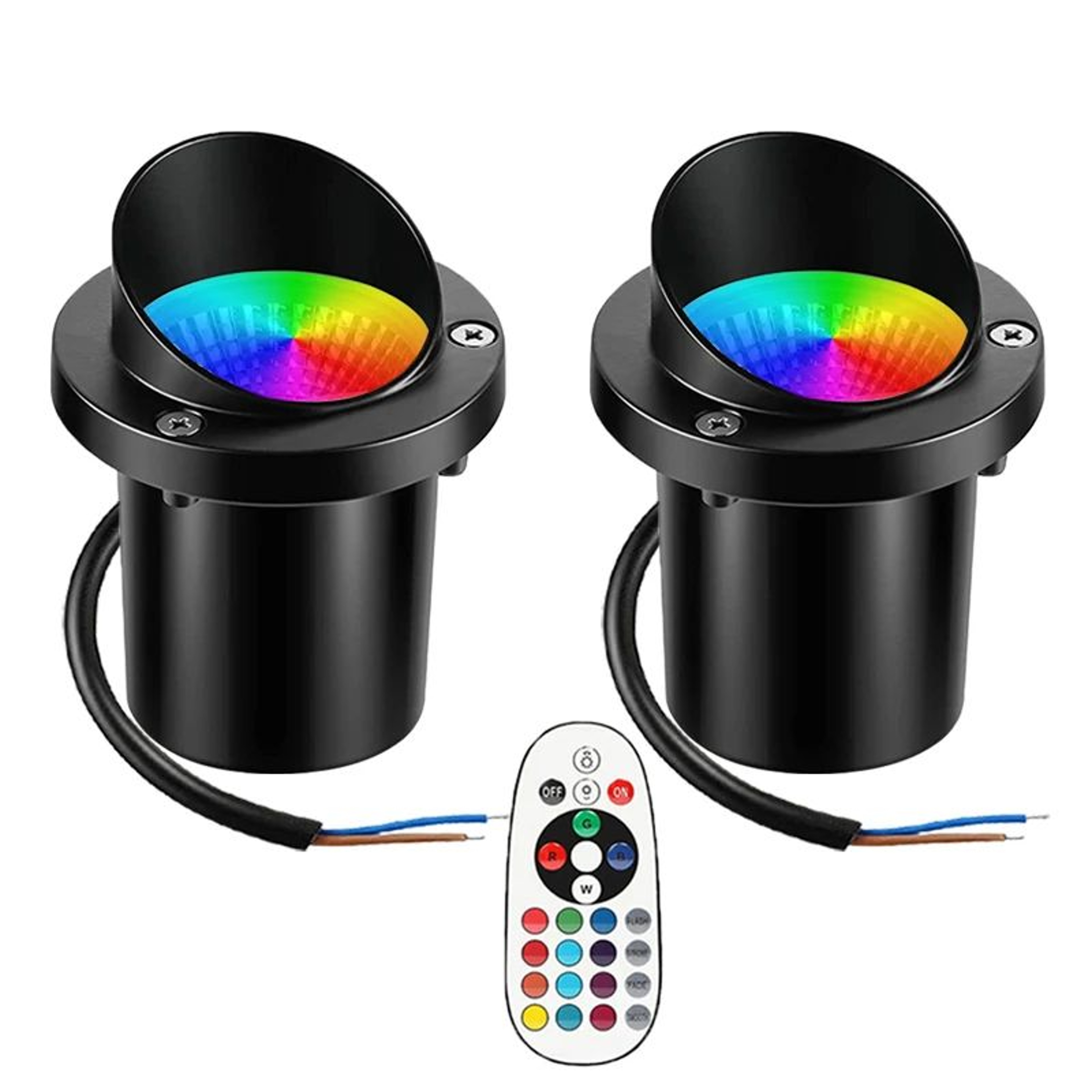 RGBW LED InGround Landscape Light  10W Waterproof Spotlight With RF Remote  16 Colors For Path Deck 14