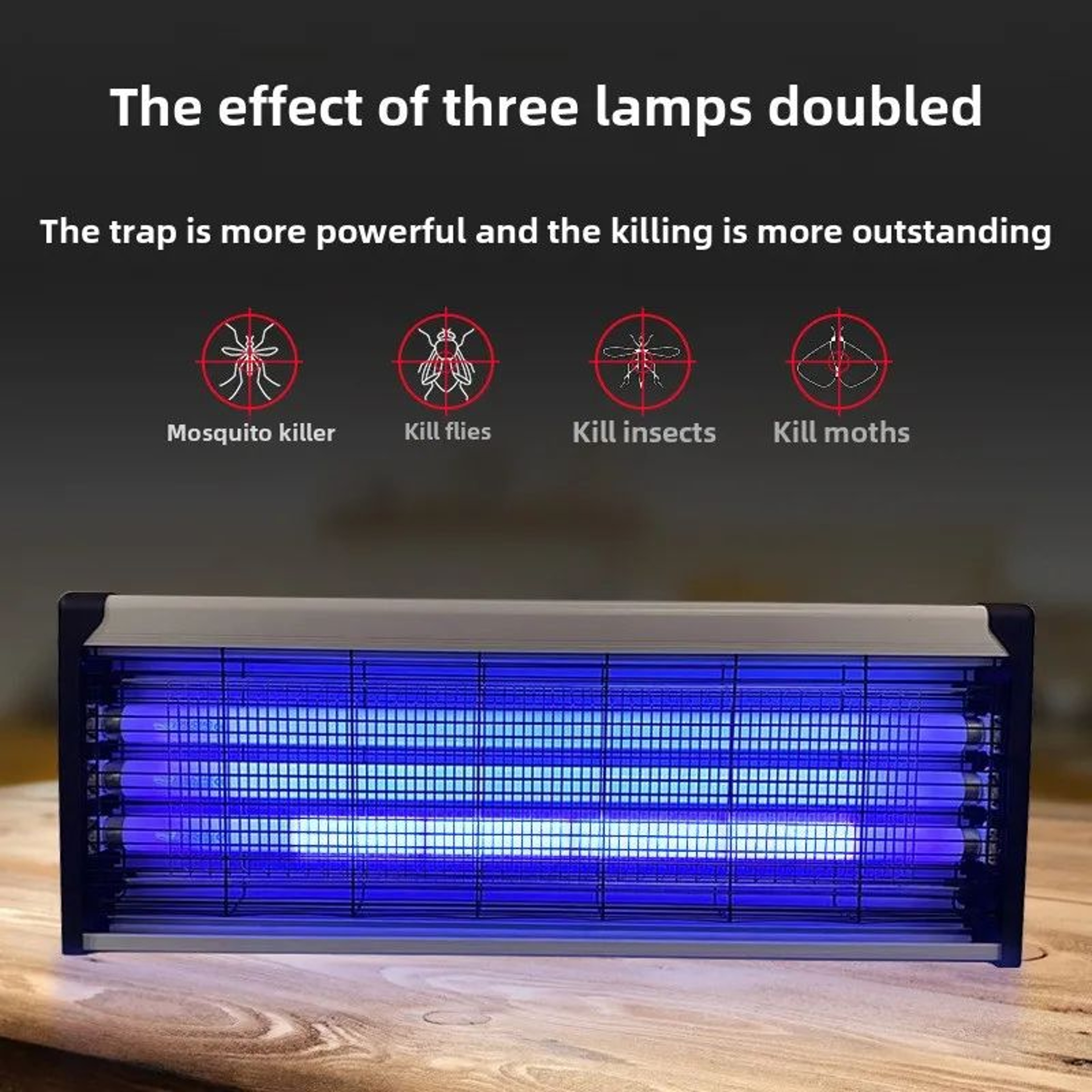 Electric Bug Zapper Lamp  15W 30W Or 60W Flying Insect Killer With 3 Replaceable Tubes And Safety S 0
