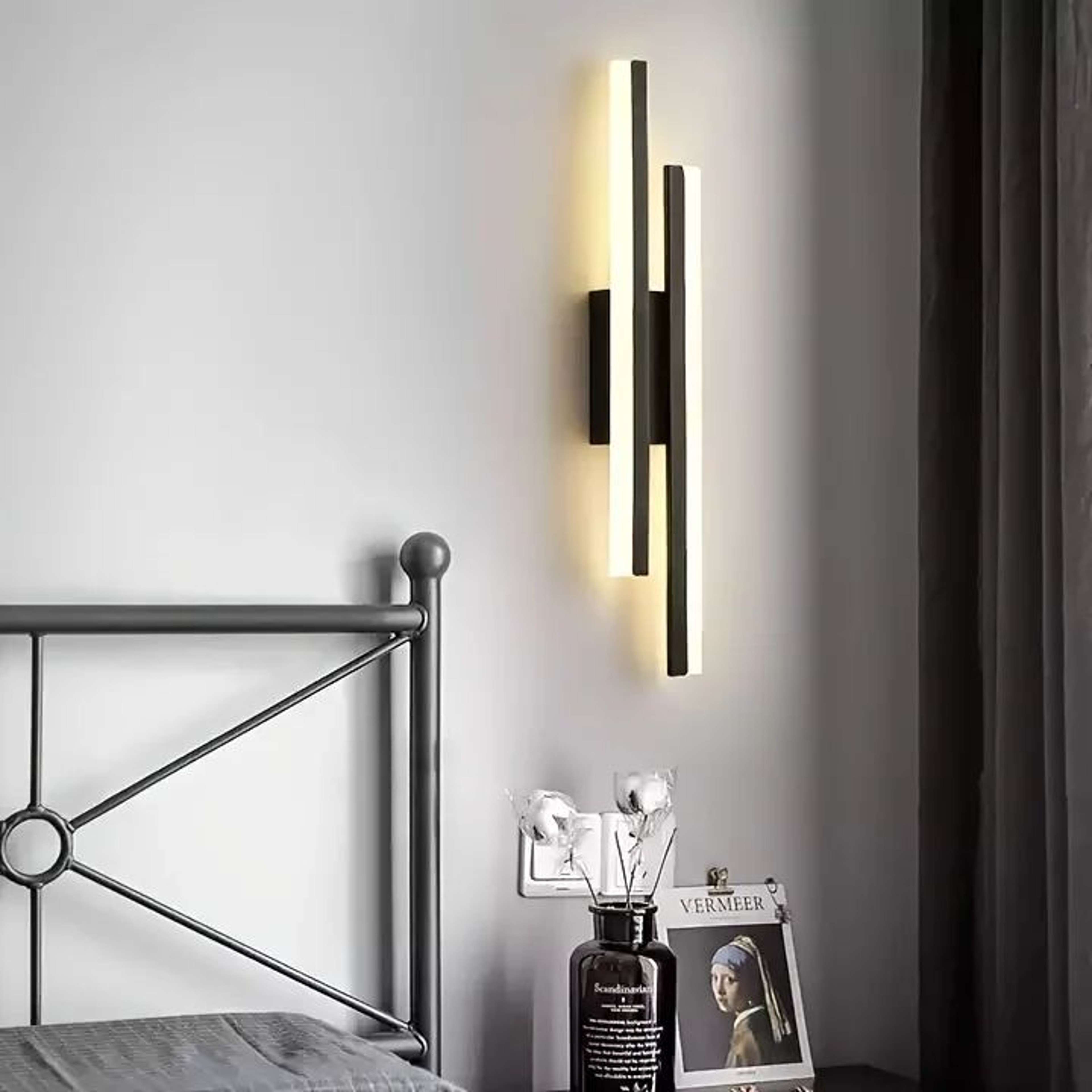 Dimmable LED Strip Wall Light  Nordic 3 Color Sconce For Bedroom Bedside Living Room Feature Wall A
