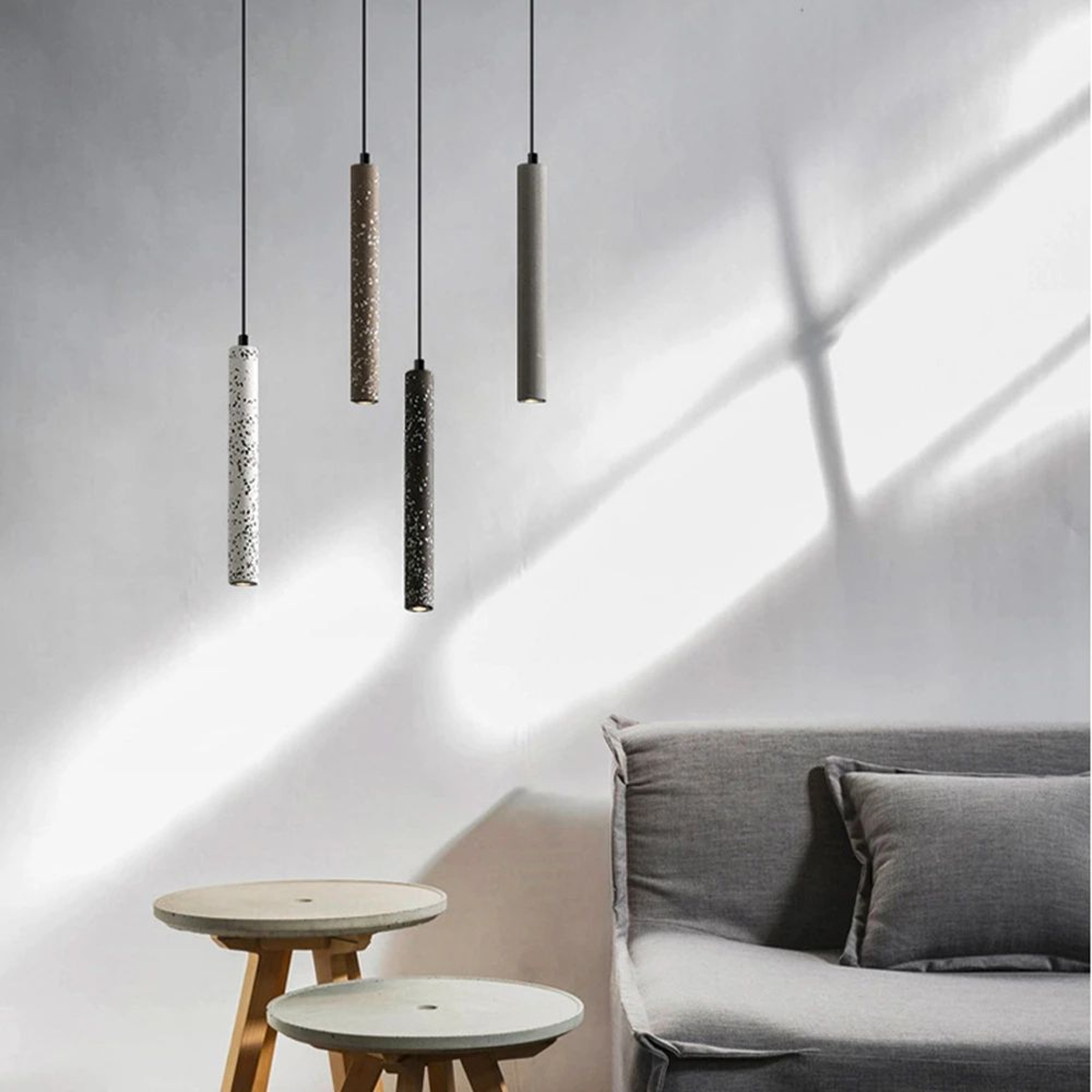 Retro Concrete Pendant Lamp  Nordic Industrial Iron  Waterstone Hanging Lamp For Dining Room Kitche 2