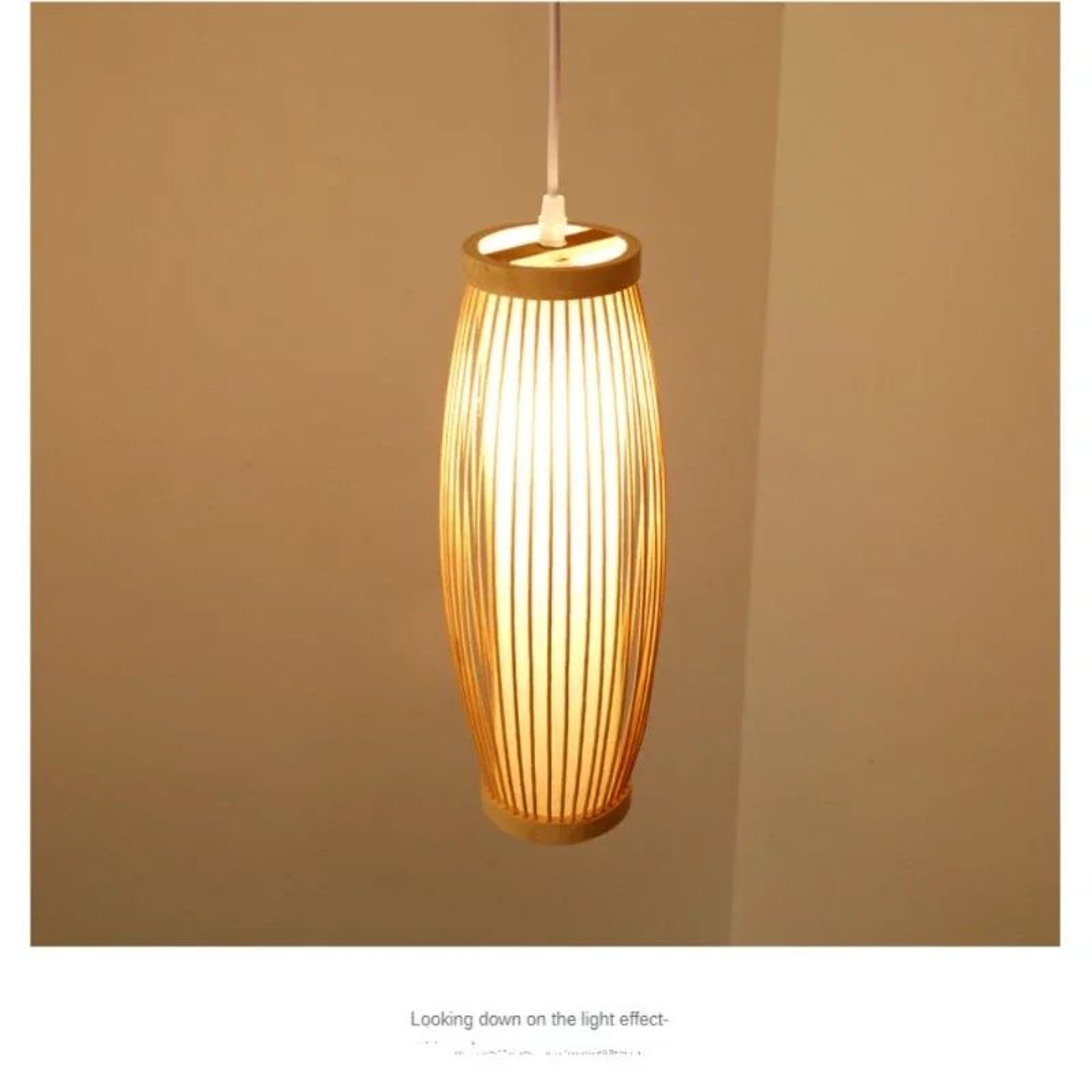 Handwoven Bamboo Pendant Light  Chinese Wicker Rattan Look Hanging Lamp For Restaurant Bedroom Stud 4